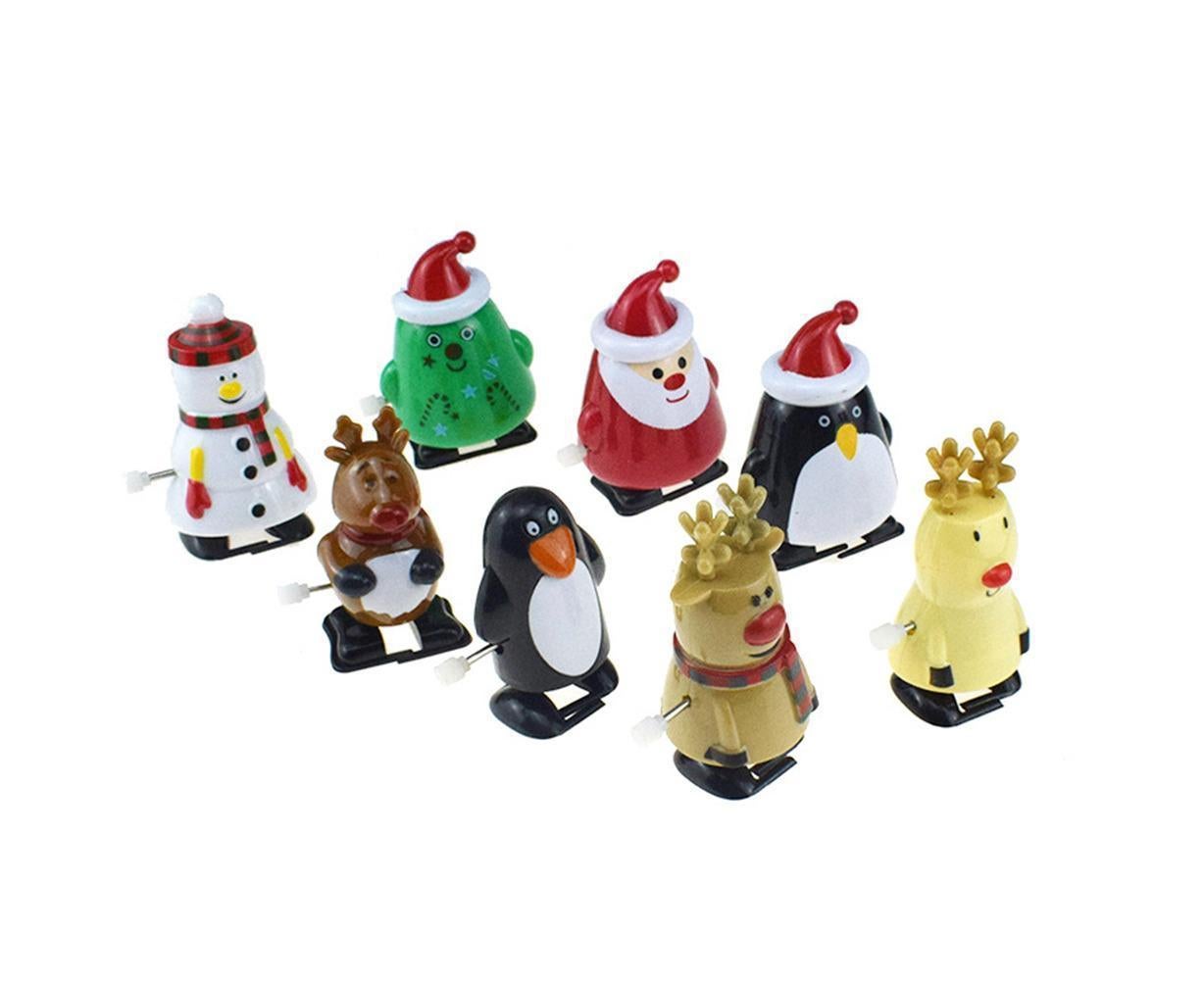8pcs Christmas Wind Up Toys Penguin Christmas Tree Santa Claus Snowman Elk Clockwork Toys Figure Ornaments Party Supplies Favors - Image 2