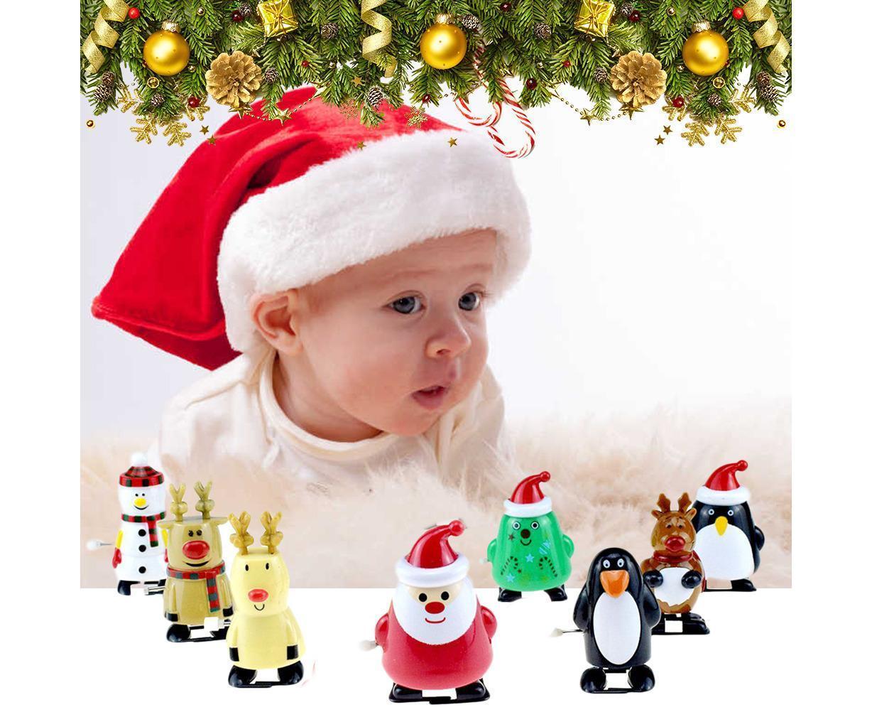 8pcs Christmas Wind Up Toys Penguin Christmas Tree Santa Claus Snowman Elk Clockwork Toys Figure Ornaments Party Supplies Favors - Image 6