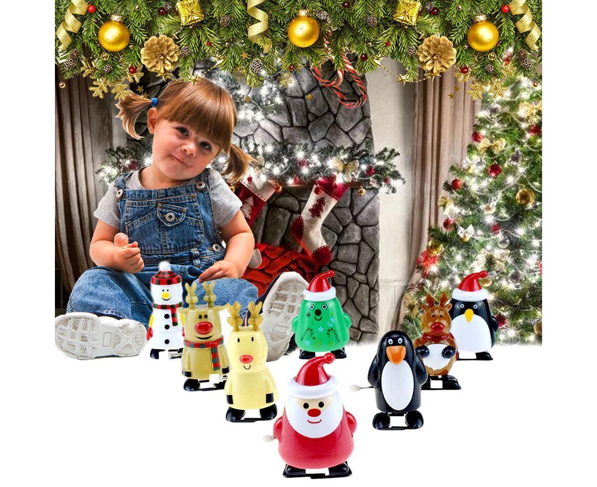 8pcs Christmas Wind Up Toys Penguin Christmas Tree Santa Claus Snowman Elk Clockwork Toys Figure Ornaments Party Supplies Favors - Image 7