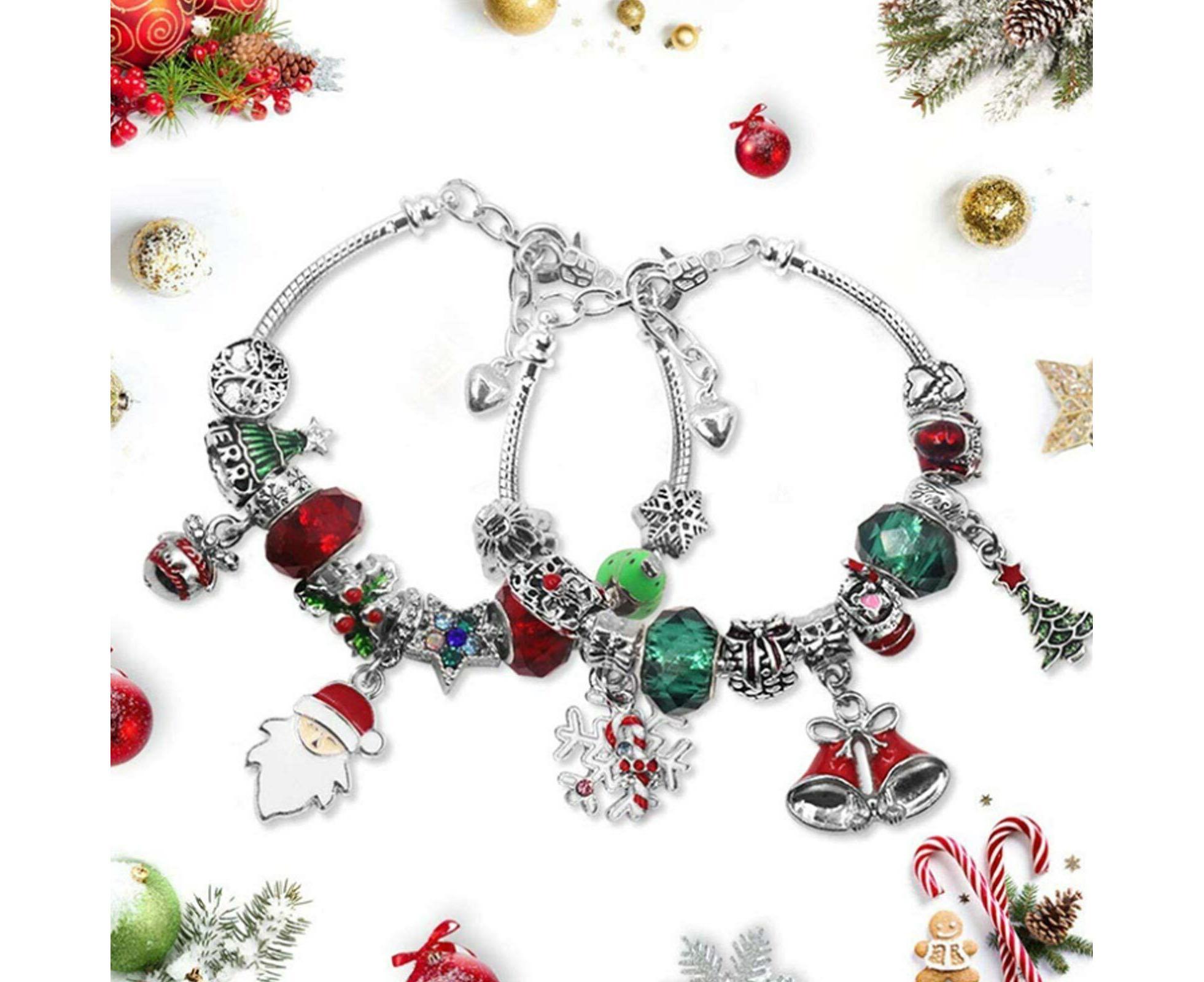 24Pcs Xmas Advent Calendar Christmas Countdown Calendar DIY Charm Bracelet Making Kit Gift - Image 8