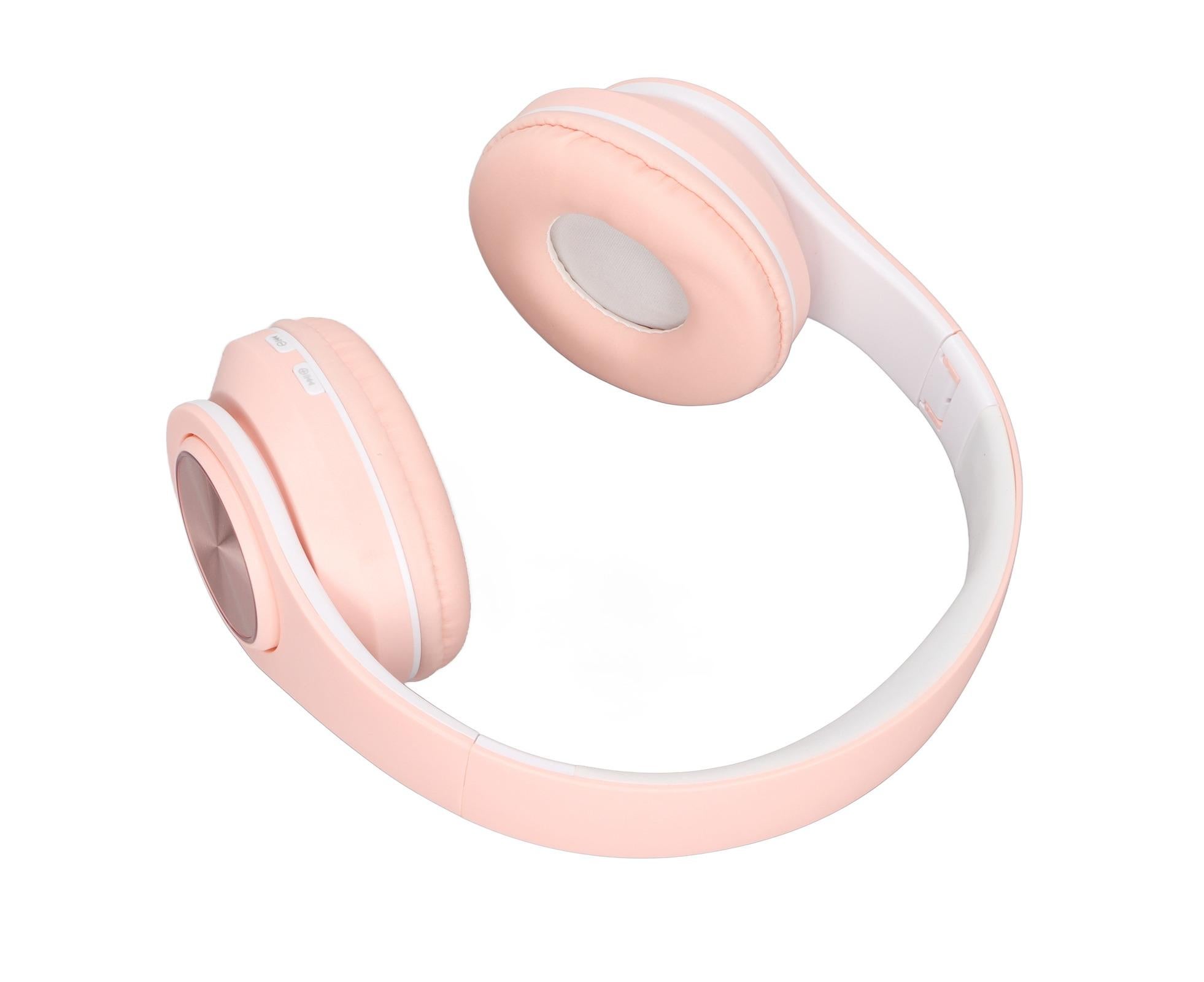 Bluetooth Headset Noise Reduction Foldable Over Ear Wireless Headphone with Colorful Light for Phone Laptop Pink - Image 6