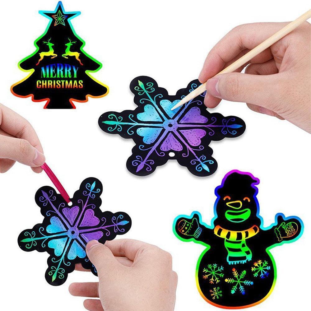 Rainbow Scratch Art Kit Christmas Scratch Off Cards Paper Set - Image 3
