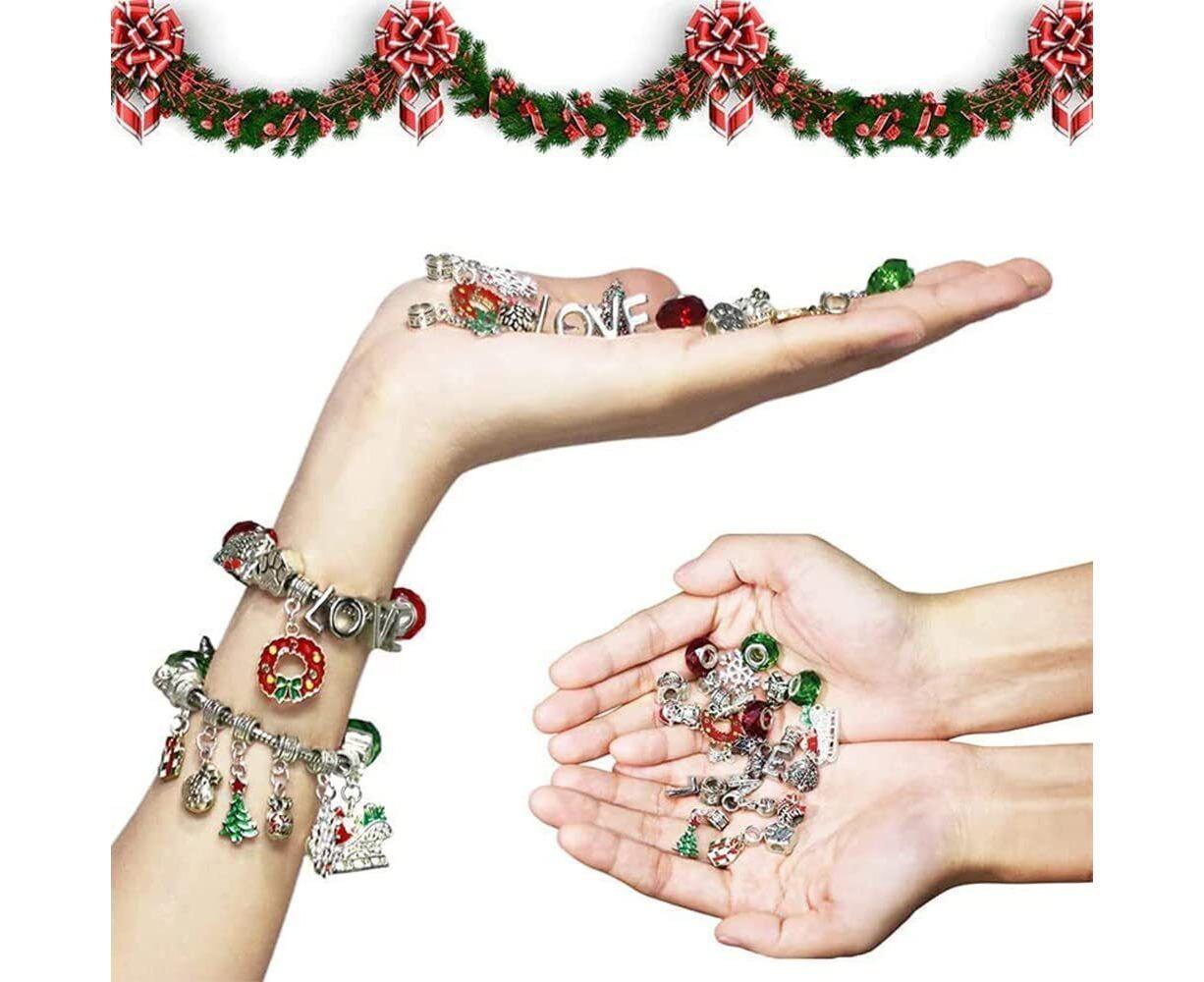 24Pcs Xmas Advent Calendar Christmas Countdown Calendar DIY Charm Bracelet Making Kit Gift - Image 7