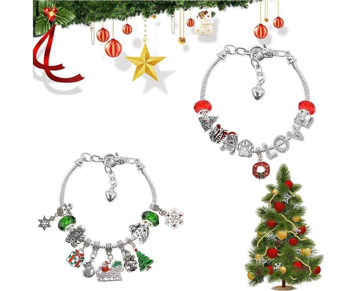 24Pcs Santa Tree Advent Calendar Christmas Countdown Calendar DIY Charm Bracelet Making Kit Gift - Image 4