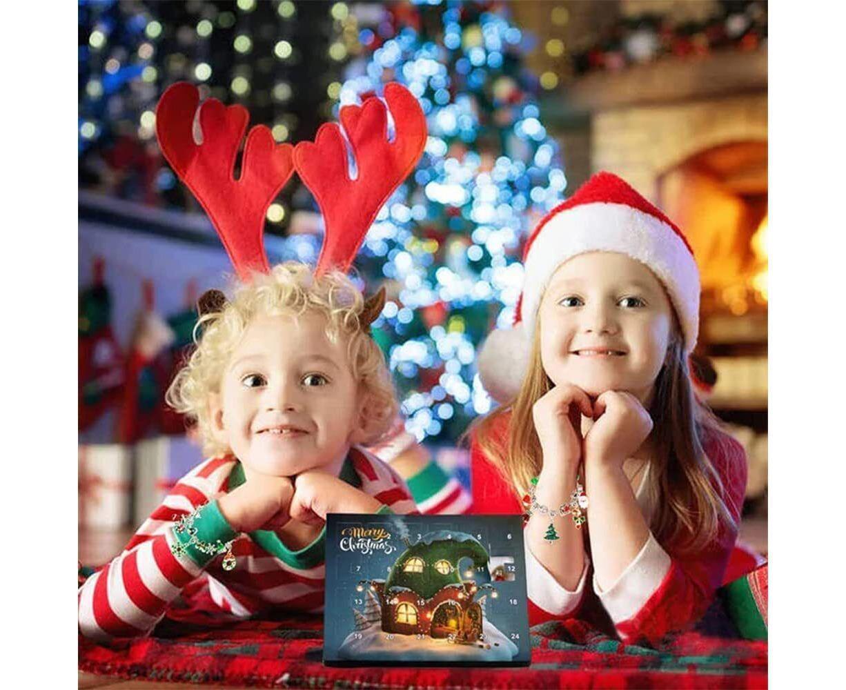 24Pcs Santa Tree Advent Calendar Christmas Countdown Calendar DIY Charm Bracelet Making Kit Gift - Image 6