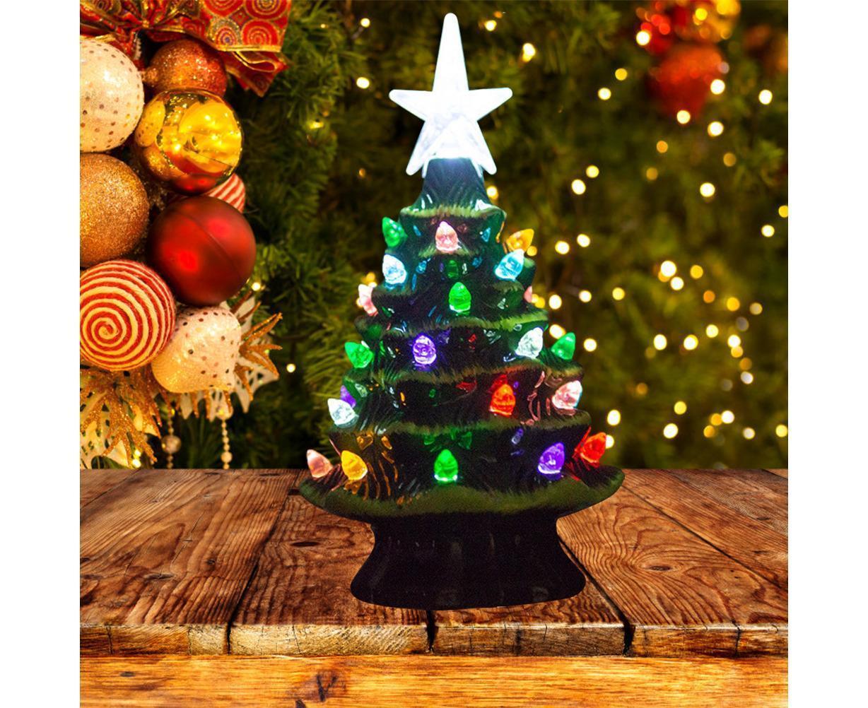 18.8cm Lighted Ceramic Christmas Tree Christmas Tabletop Decorations Christmas Lights - Image 3