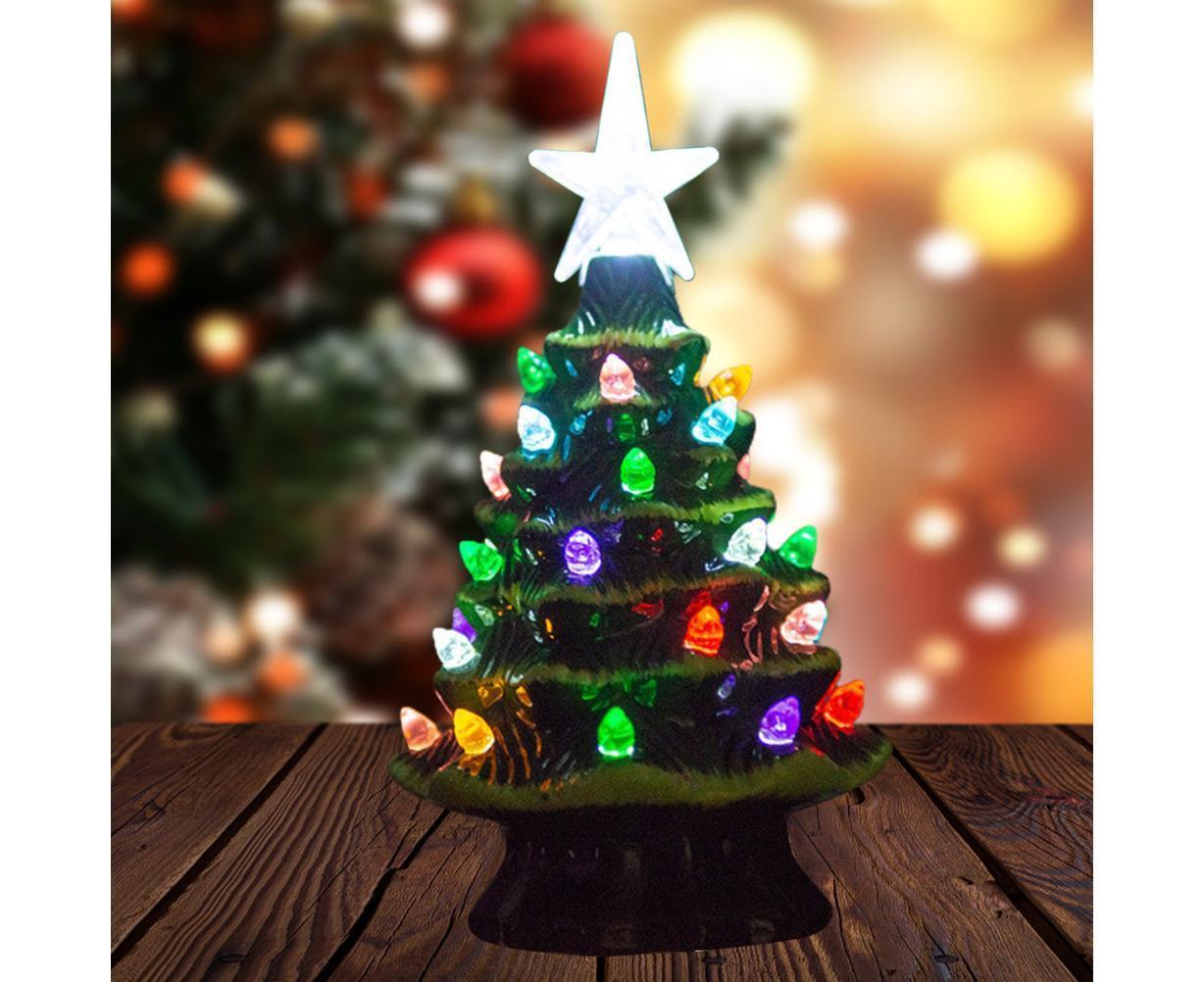 18.8cm Lighted Ceramic Christmas Tree Christmas Tabletop Decorations Christmas Lights - Image 4
