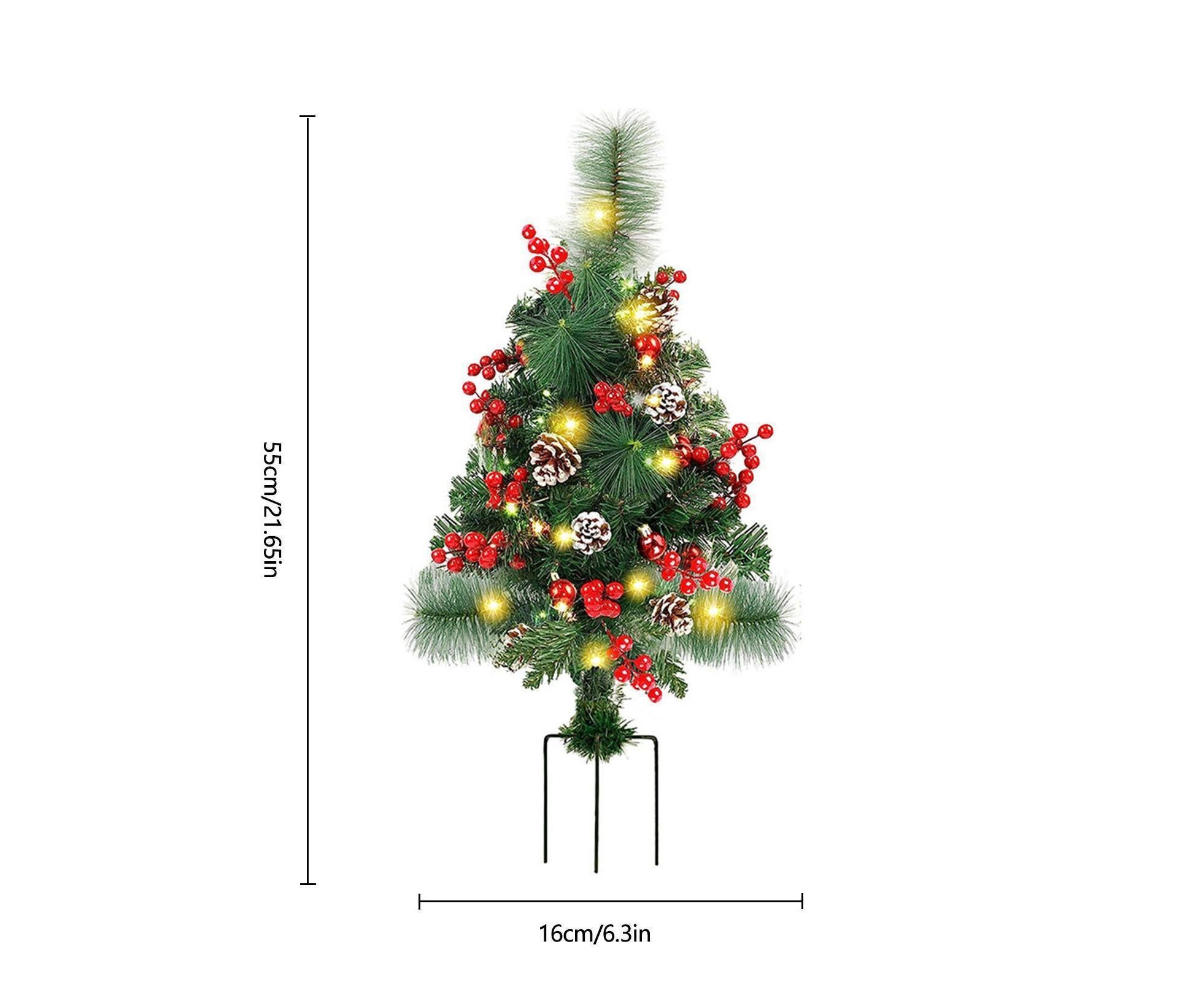 Solar Christmas Tree Garden Stake Lights Outdoor Christmas Tree Lighted Yard Decorations - Image 6