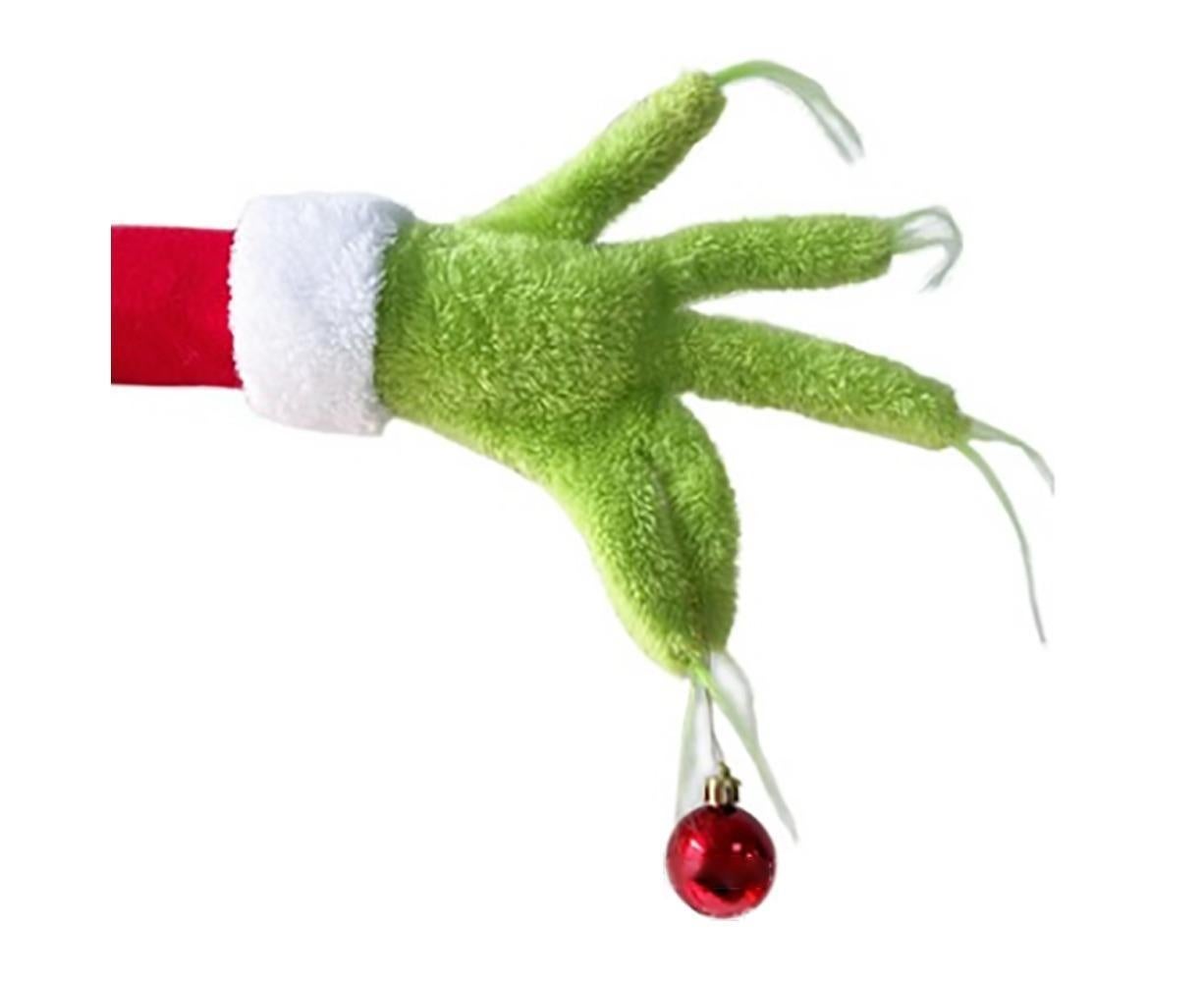 Grinch Christmas Home Decoration Furry Green Arm Head Xmas Tree Ornament - Arm - Image 1