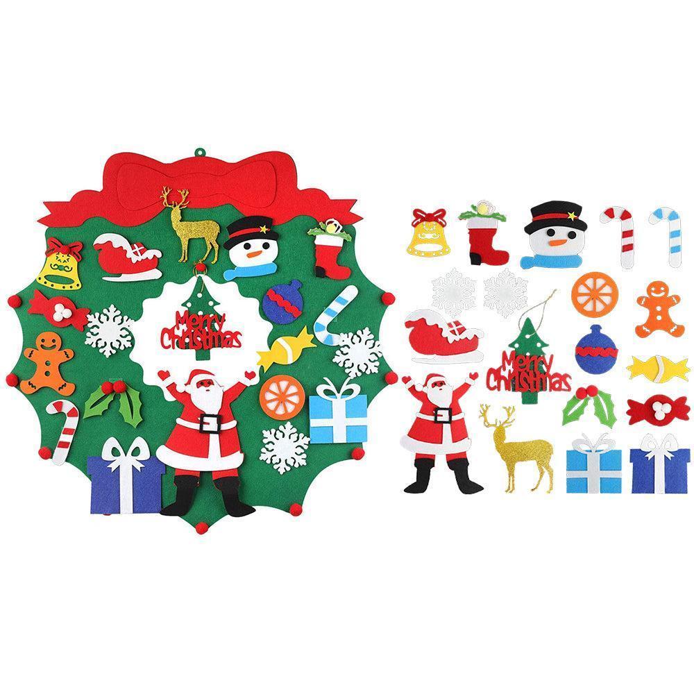 DIY Felt Christmas Wreath Wall Hanging Decor - Without light - Image 1