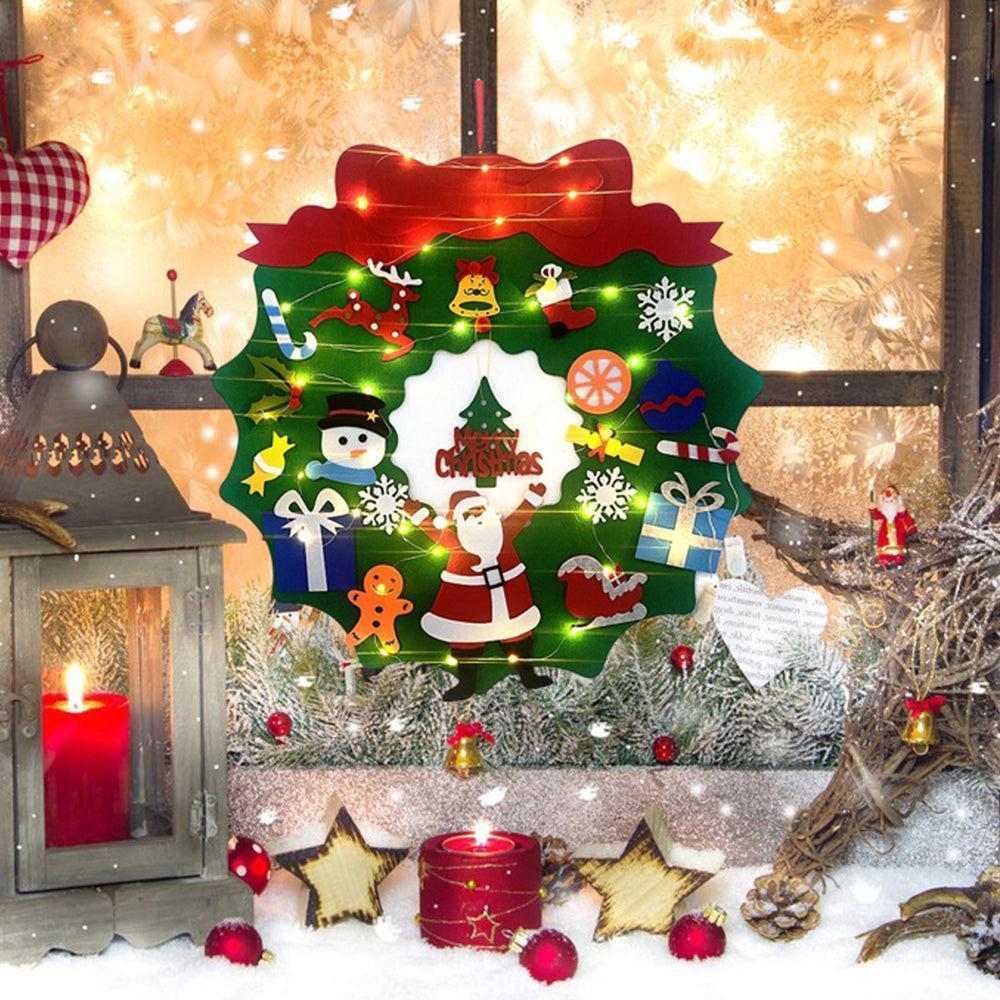 DIY Felt Christmas Wreath Wall Hanging Decor - Without light - Image 2