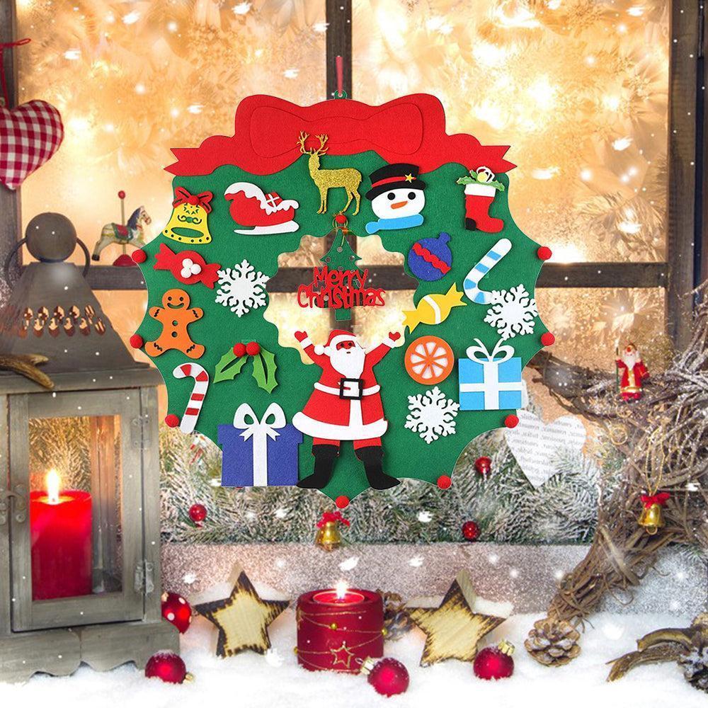 DIY Felt Christmas Wreath Wall Hanging Decor - Without light - Image 7