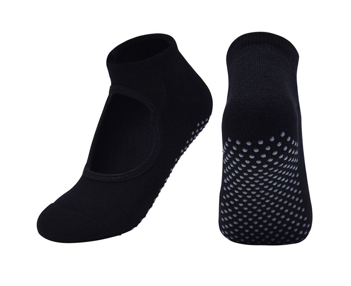 3 Pack Non Slip Grip Yoga Socks for Pilates, Barre, Home-Black - Image 2