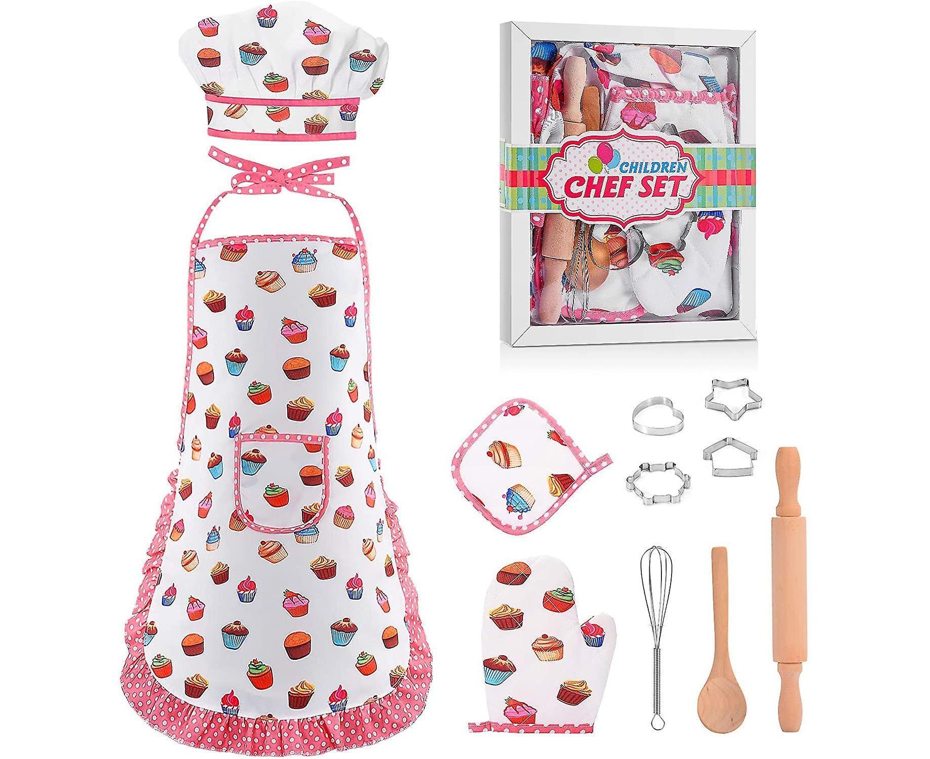 Chef Costume Set For Teenagers Apron For Girls Teenagers Chef Hat And Apron Cooking Toys - Image 1