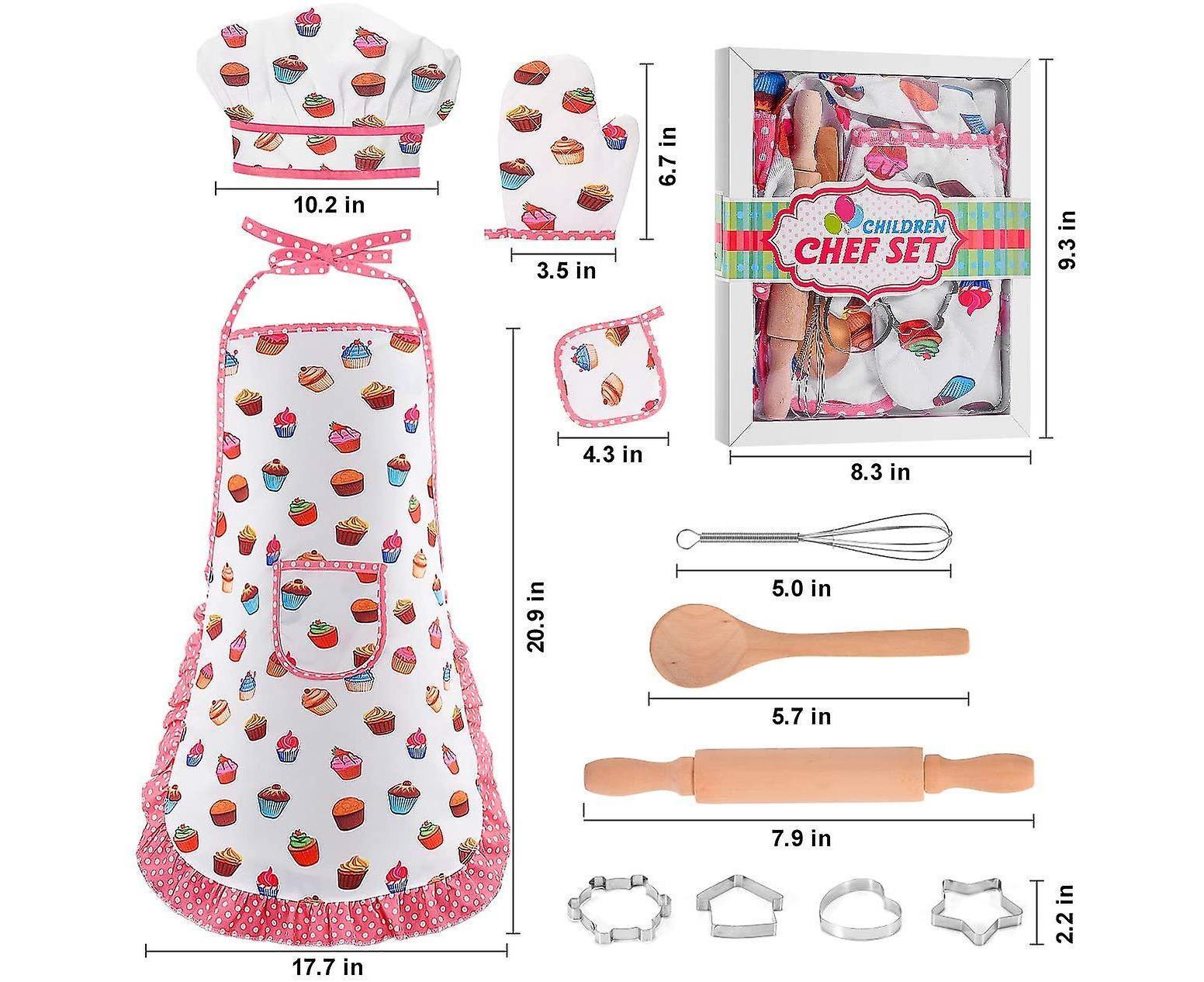 Chef Costume Set For Teenagers Apron For Girls Teenagers Chef Hat And Apron Cooking Toys - Image 3