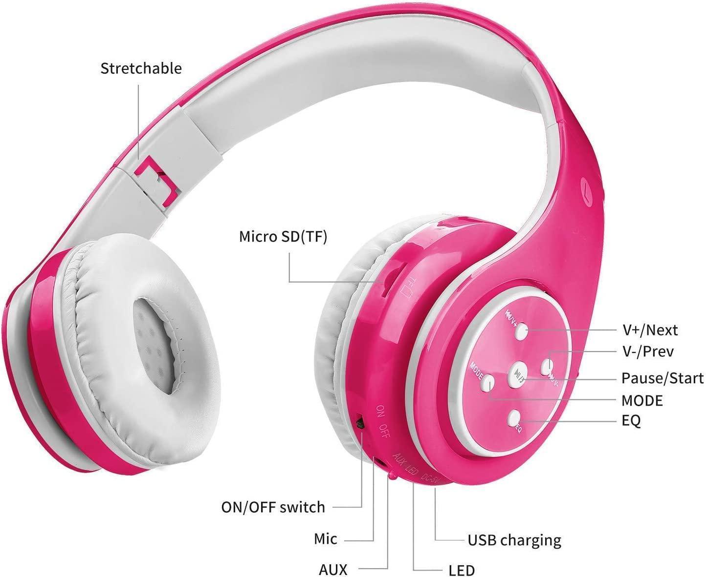 babies Bluetooth Headphones - Volume Limited Foldable - Wireless Headphones with Mic - Image 3