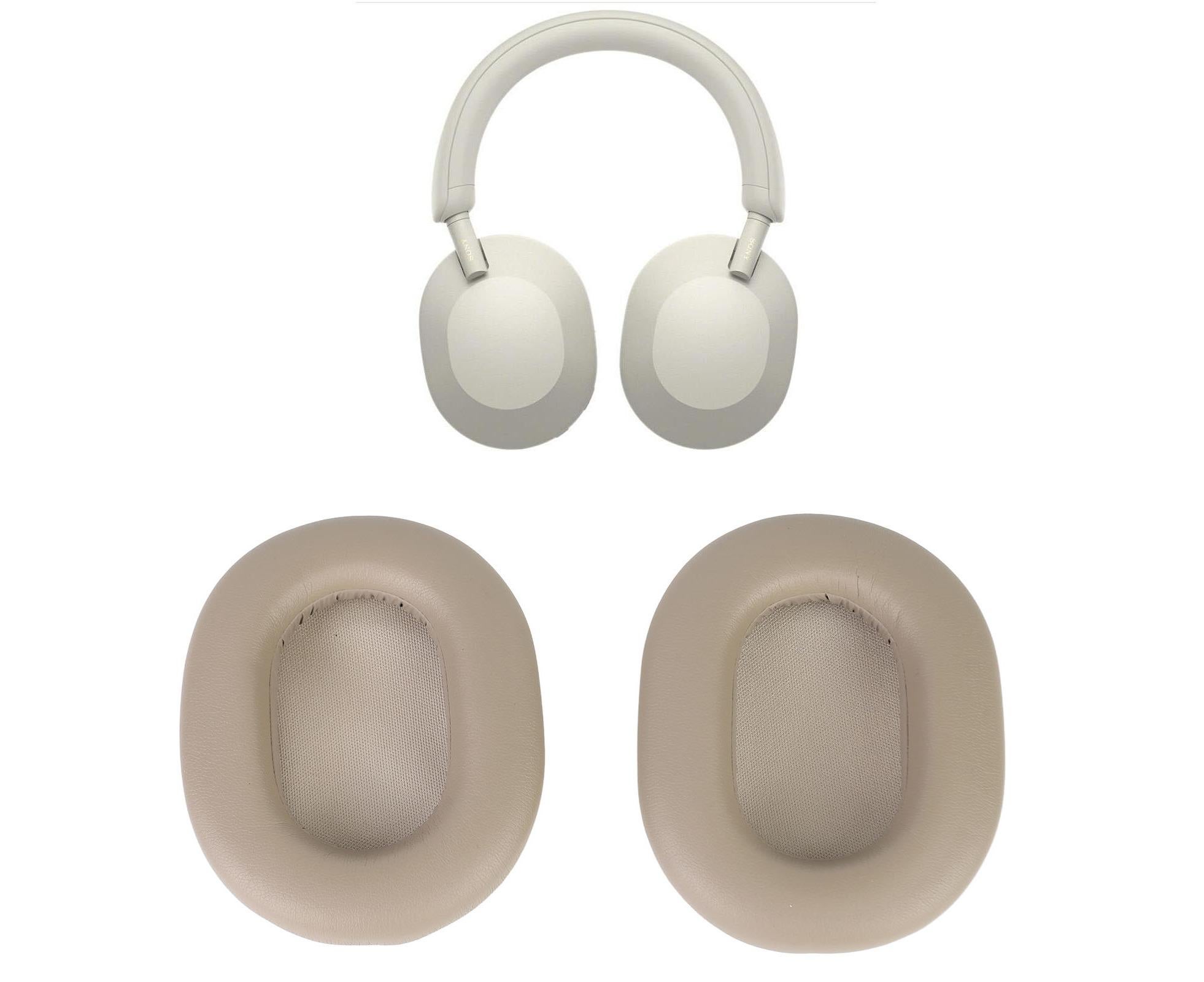 Headphone Ear Pads Protein Leather Noise Insulation Memory Foam Sponge Cushions for WH 1000XM5 Wireless Headset Platinum Silver - Image 6