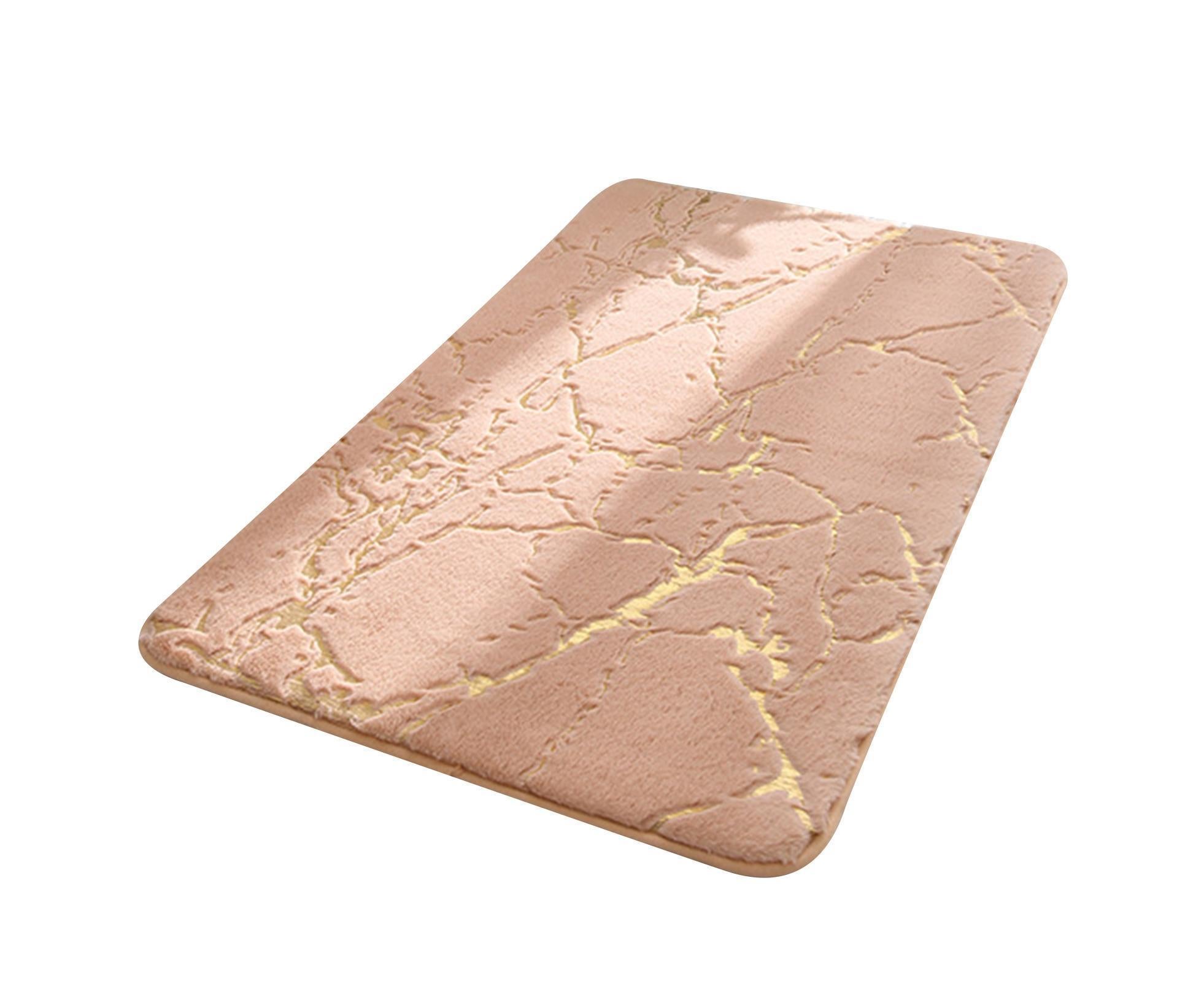 Floor Mat Anti-slip Water Absorbent Polyester Rectangular Door Carpet Cushion for Daily Use-Camel 50*80cm - Image 1
