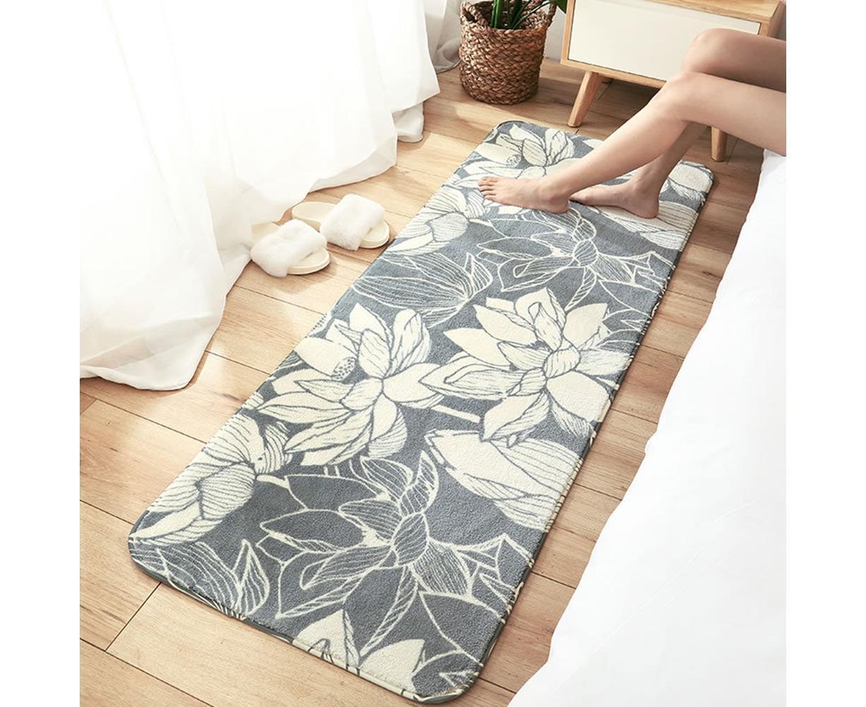 Floral Print Anti Slip Carpet Floor Mat Rug Cushion Bedroom Living Room Decor-60*160cm - Image 4