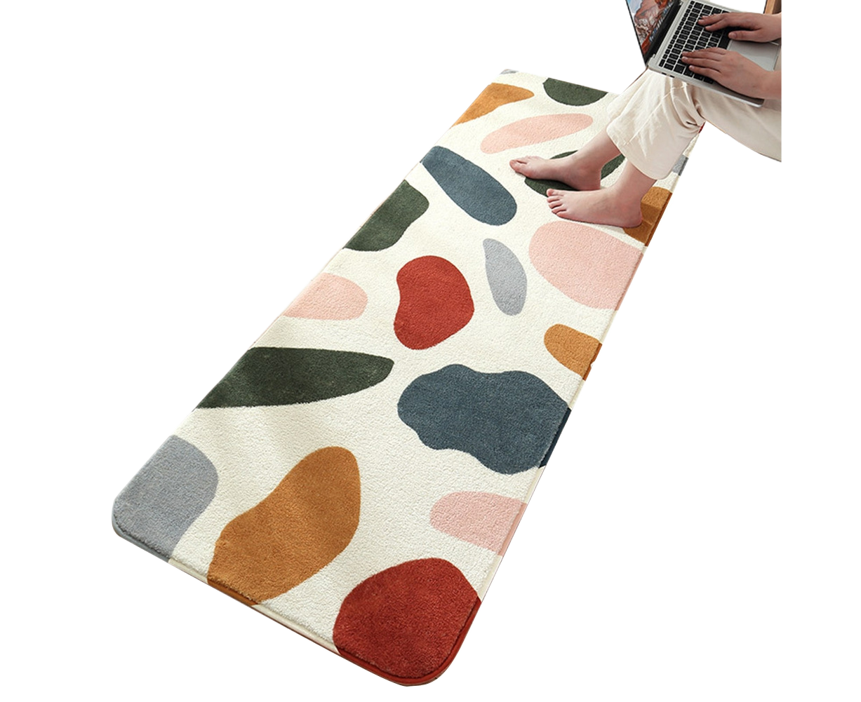 Floral Print Anti Slip Carpet Floor Mat Rug Cushion Bedroom Living Room Decor-60*160cm - Image 1
