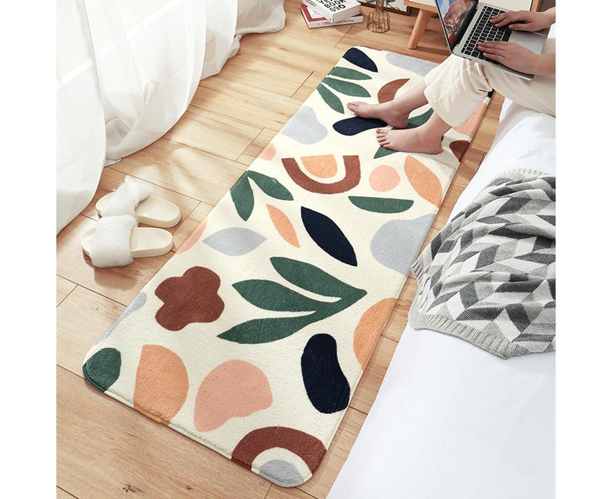 Floral Print Anti Slip Carpet Floor Mat Rug Cushion Bedroom Living Room Decor-60*160cm - Image 6