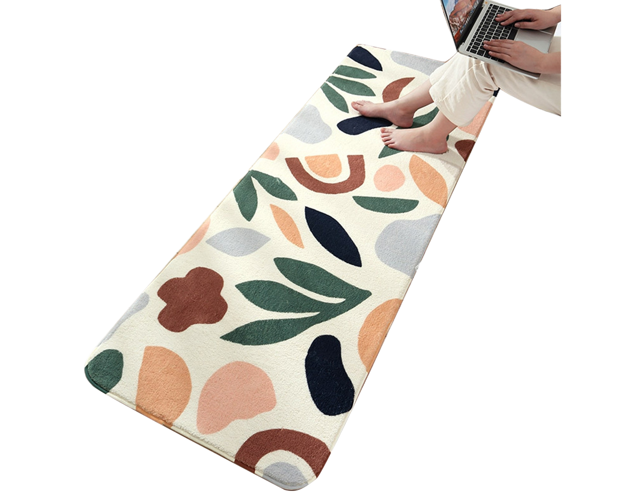 Floral Print Anti Slip Carpet Floor Mat Rug Cushion Bedroom Living Room Decor-60*160cm - Image 1
