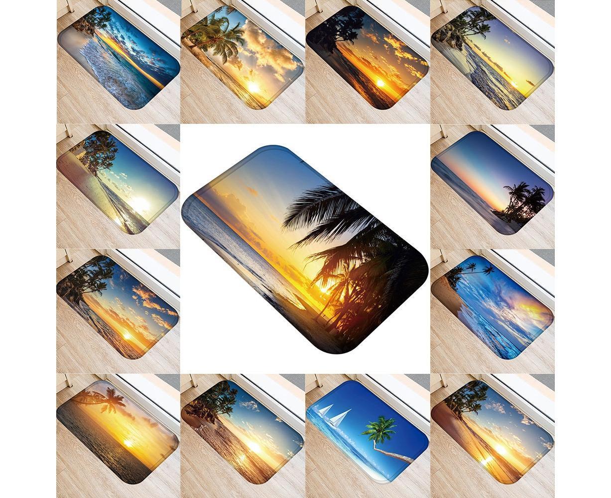 Fresh Beach Sky Kitchen Hallway Door Mat Entrance Rug Non-slip Bathroom Carpet - Image 2