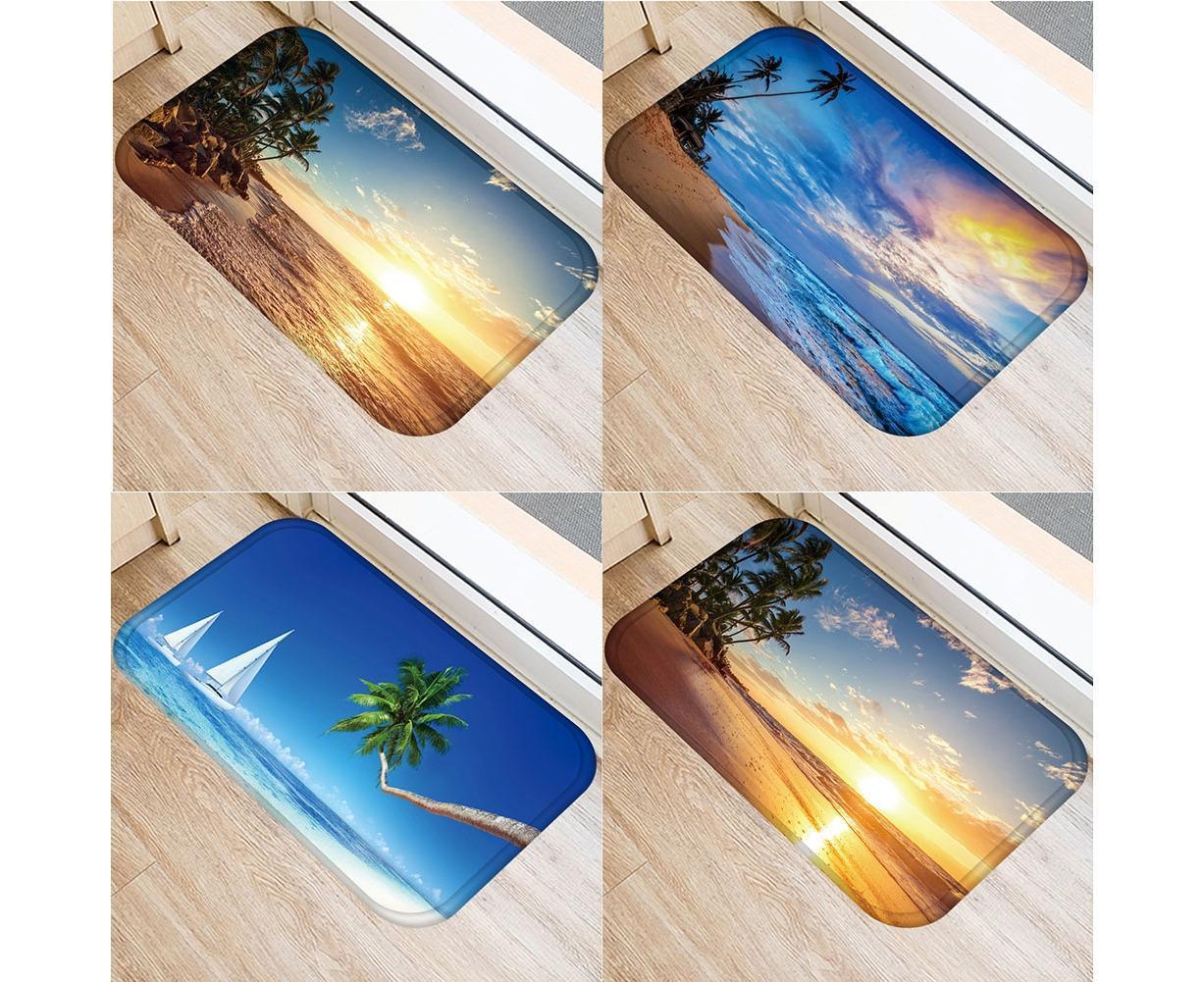 Fresh Beach Sky Kitchen Hallway Door Mat Entrance Rug Non-slip Bathroom Carpet - Image 6