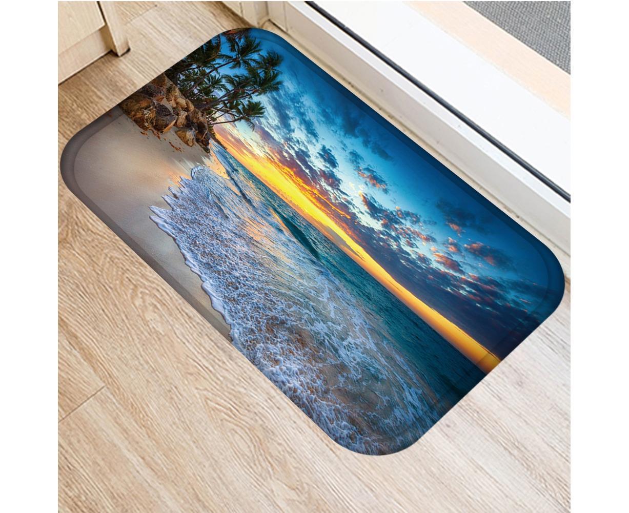 Fresh Beach Sky Kitchen Hallway Door Mat Entrance Rug Non-slip Bathroom Carpet - Image 7