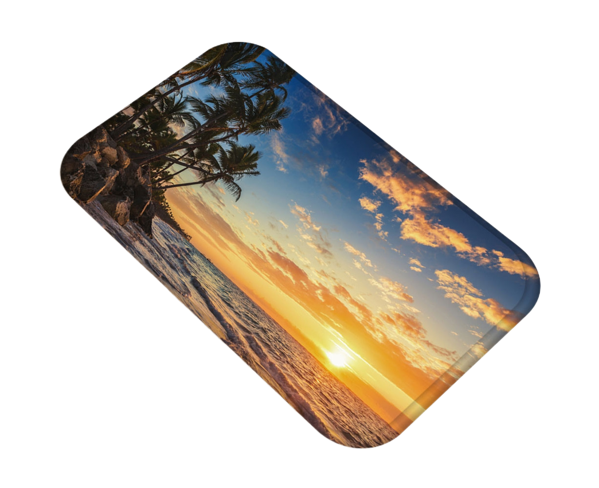 Fresh Beach Sky Kitchen Hallway Door Mat Entrance Rug Non-slip Bathroom Carpet - Image 1