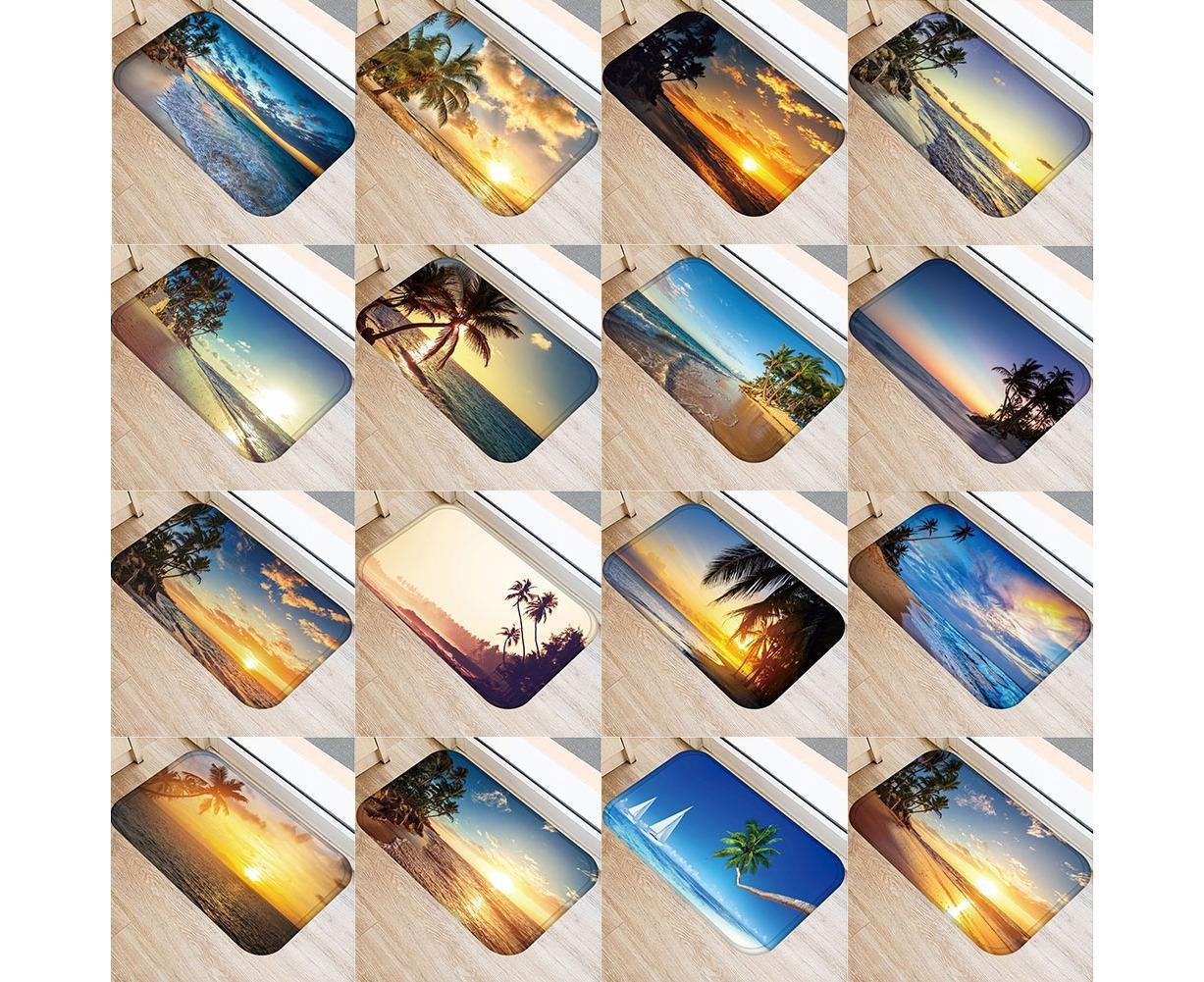 Fresh Beach Sky Kitchen Hallway Door Mat Entrance Rug Non-slip Bathroom Carpet - Image 3