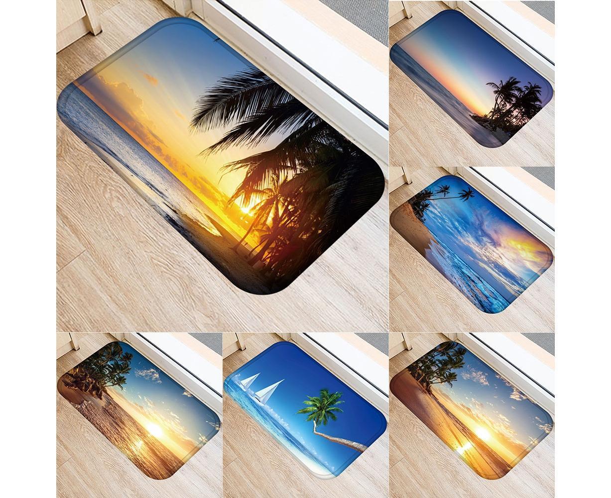 Fresh Beach Sky Kitchen Hallway Door Mat Entrance Rug Non-slip Bathroom Carpet - Image 5