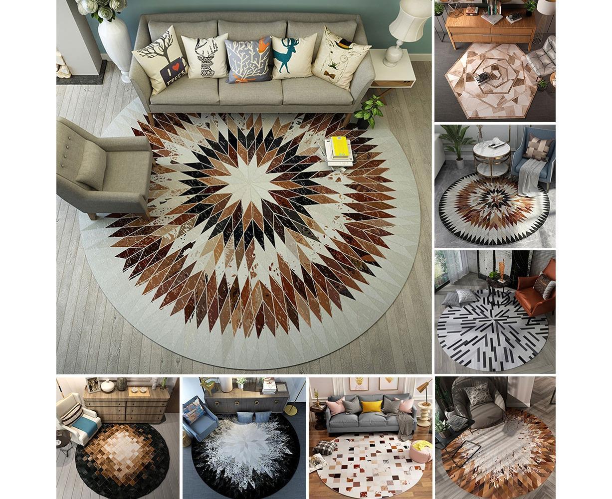 Round Shape Waterproof Non-slip Living Room Bedroom Floor Rug Carpet Blanket - Image 2