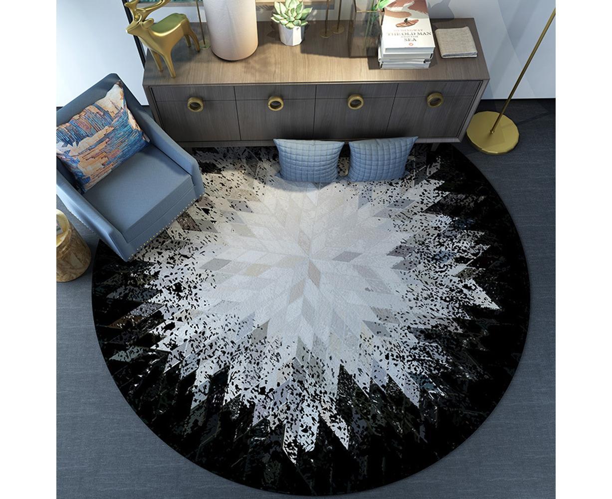 Round Shape Waterproof Non-slip Living Room Bedroom Floor Rug Carpet Blanket - Image 4