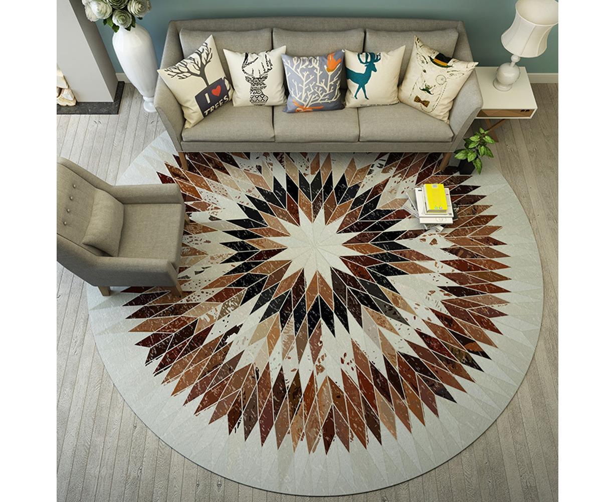 Round Shape Waterproof Non-slip Living Room Bedroom Floor Rug Carpet Blanket - Image 5