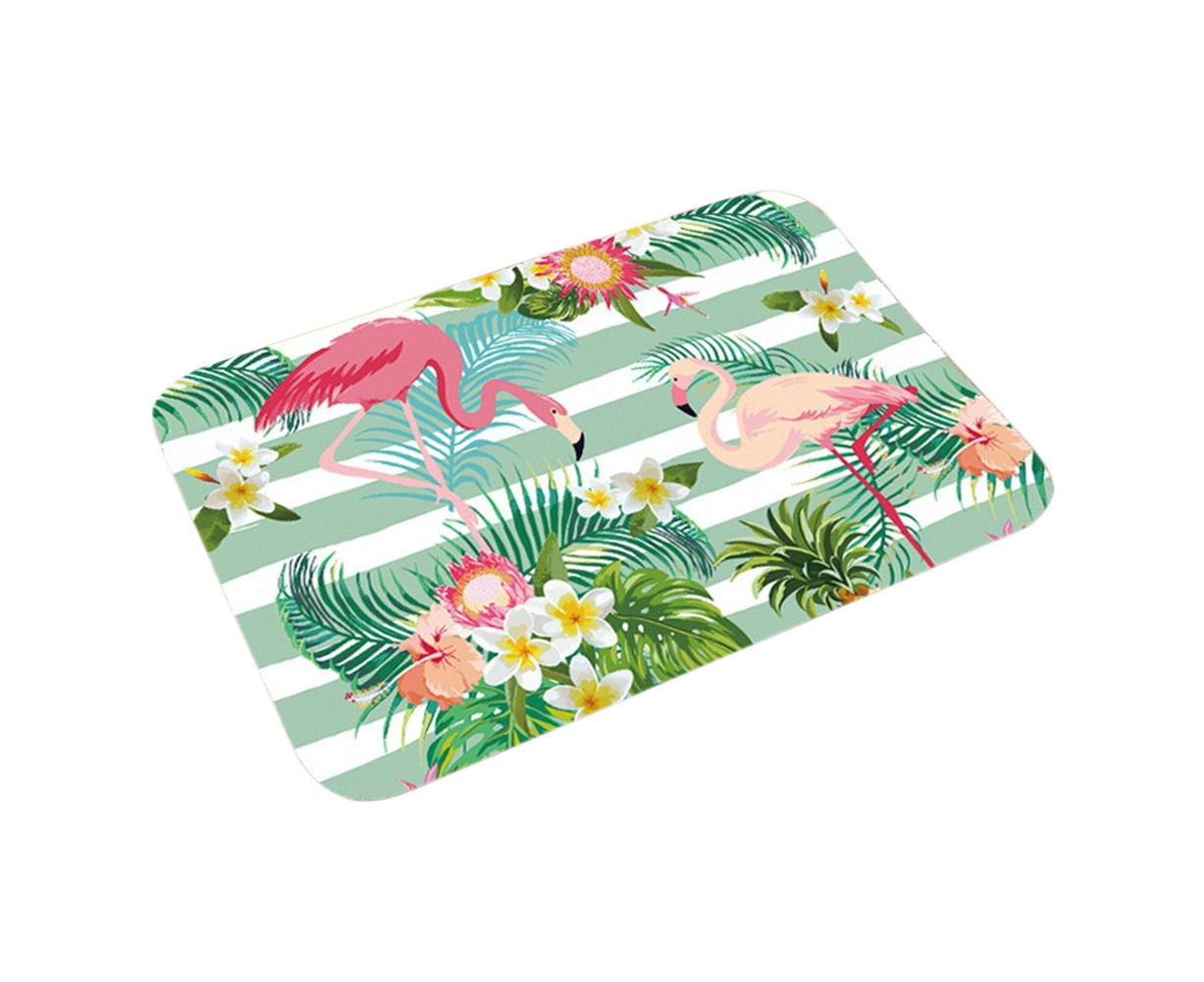 Stylish Flamingo Rug Kitchen Bathroom Anti-slip Doormat Carpet Floor Mat Home Decor - Image 1