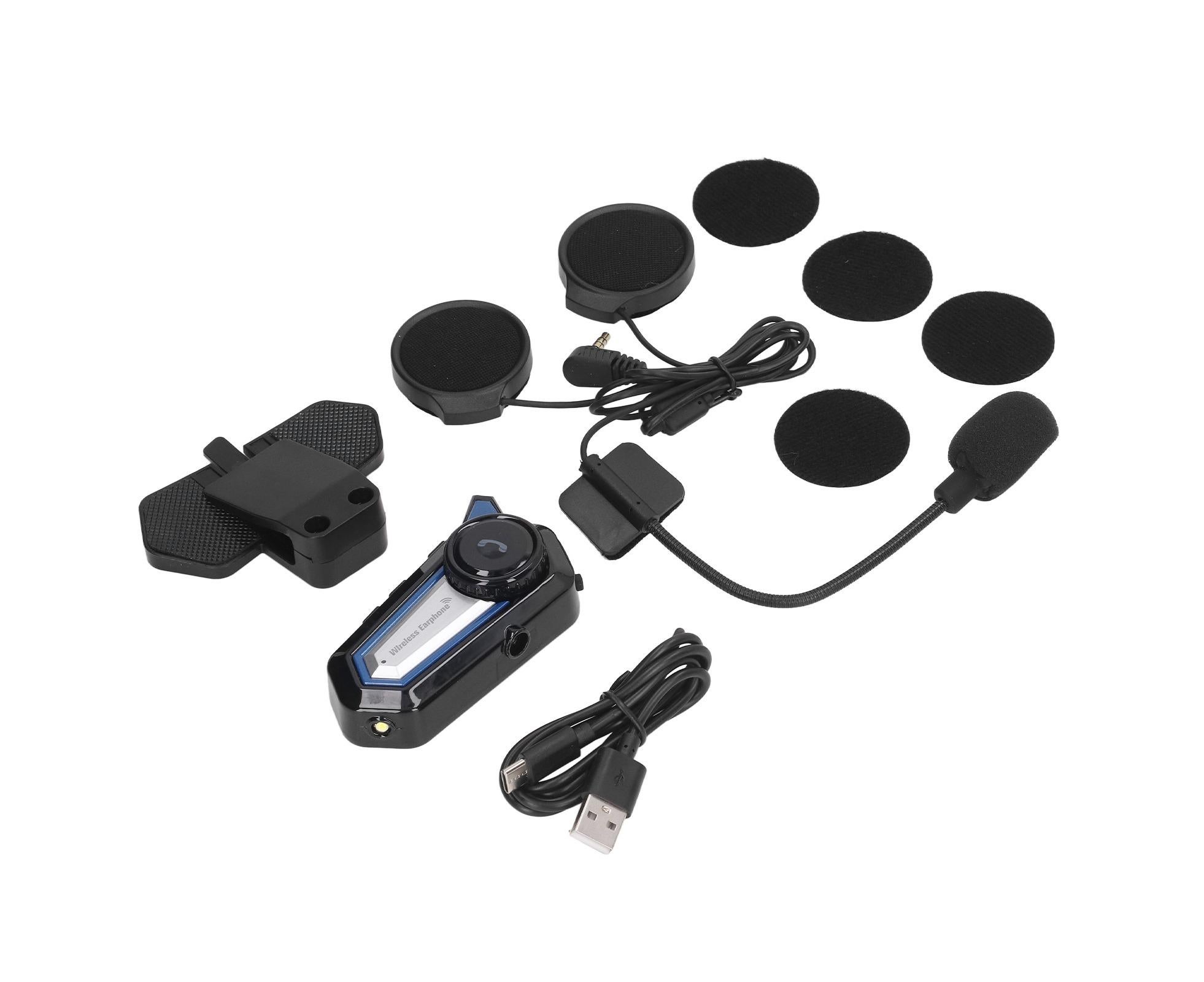 BT31 Motorcycle Bluetooth Helmet Headset Wireless Hands Free Stereo Waterproof Noise Cancelling Headset with Flashlight - Image 1