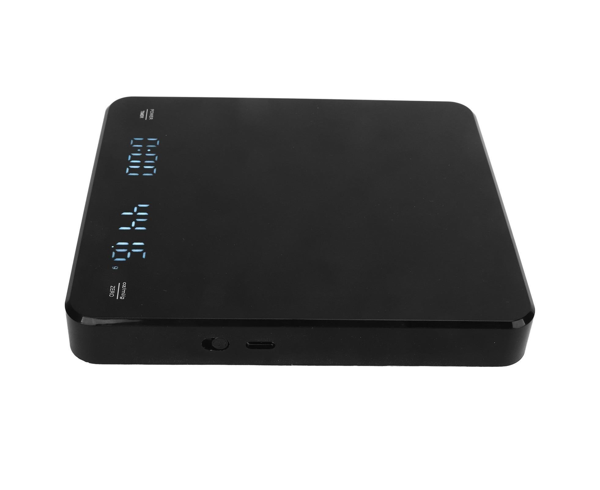 3kg/0.1g Digital Coffee Scale with Timer LED Invisible Screen Coffee Electronic Scale USB Charging Matte Black - Image 4