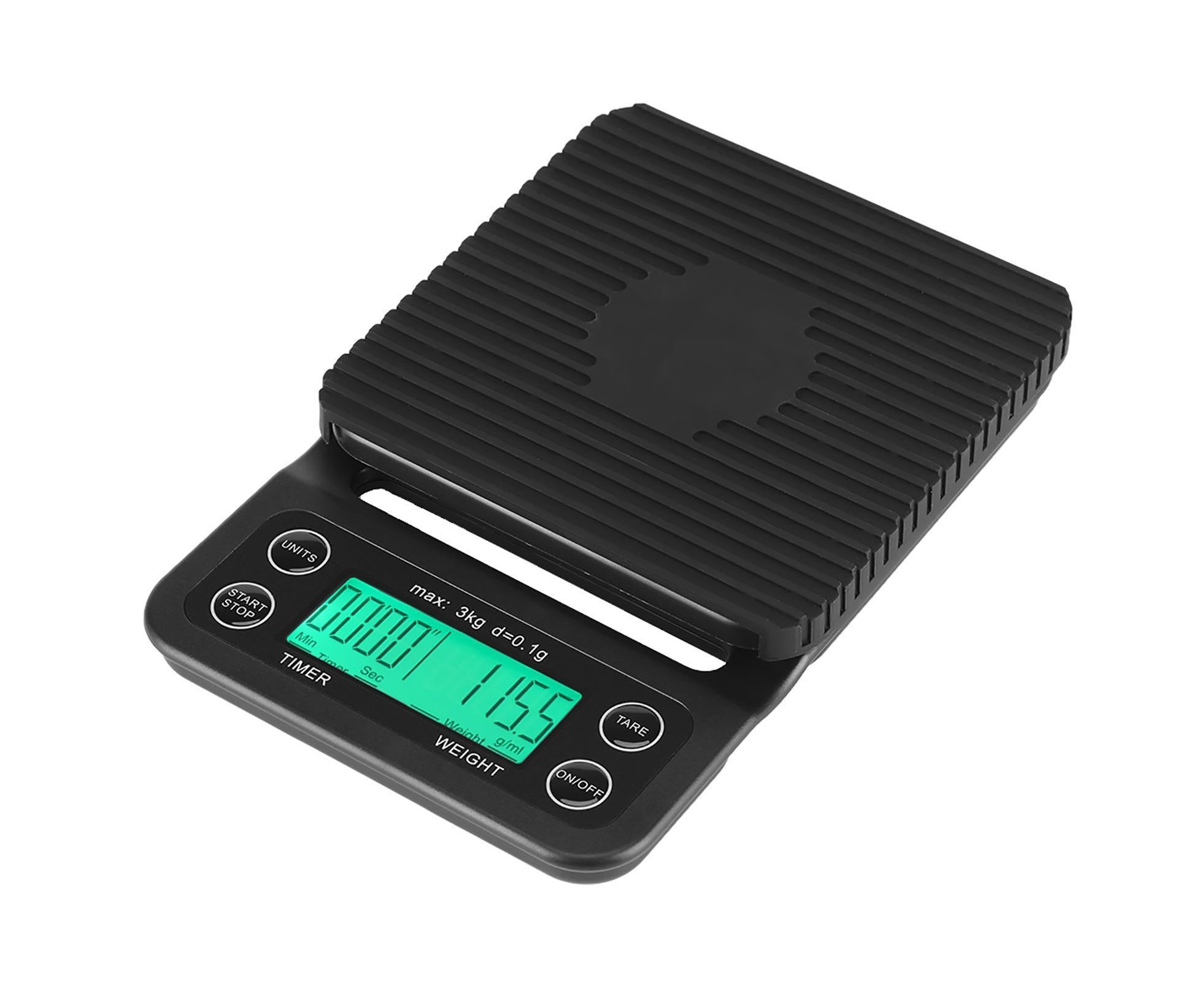 3KG/0.1g Electronic Digital Kitchen Food Scale Drip Coffee Weighing with Timer(Green Backlight) - Image 3