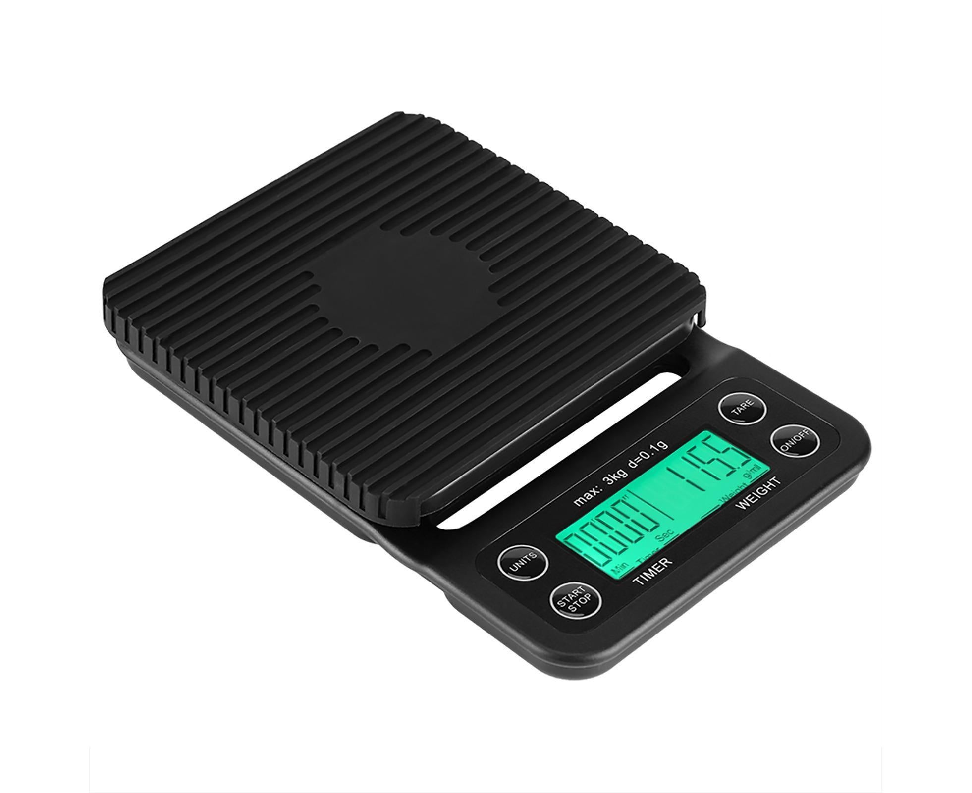 3KG/0.1g Electronic Digital Kitchen Food Scale Drip Coffee Weighing with Timer(Green Backlight) - Image 4