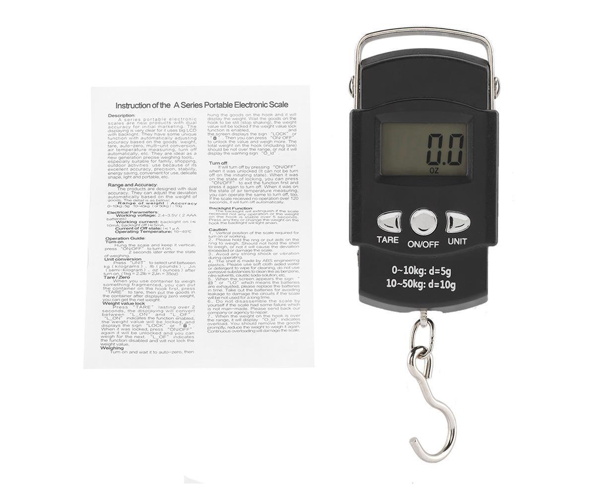 50KG/10G Portable Electronic LCD Digital Weight Scale with Tape Measure Hook - Image 1