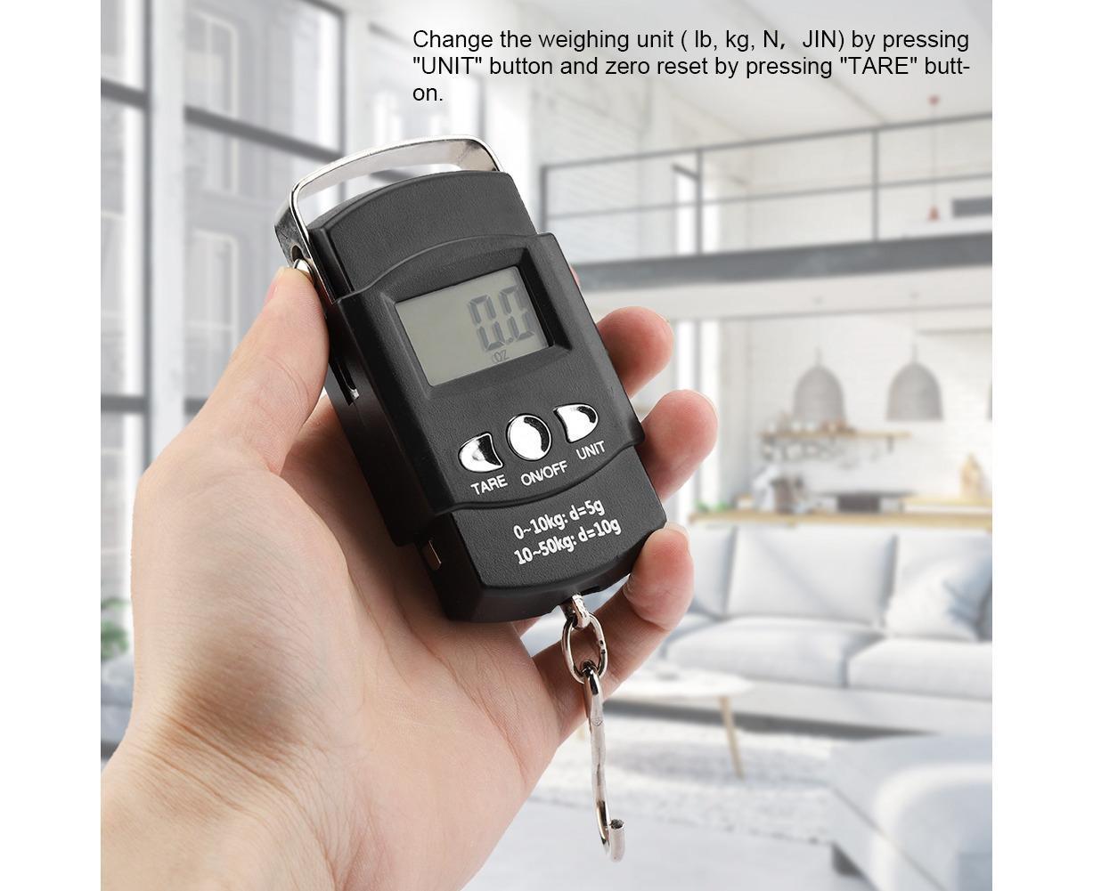 50KG/10G Portable Electronic LCD Digital Weight Scale with Tape Measure Hook - Image 2