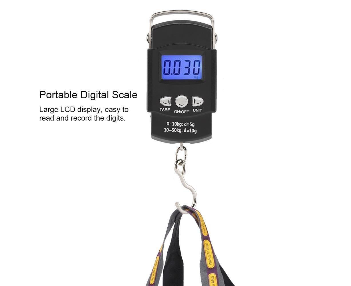 50KG/10G Portable Electronic LCD Digital Weight Scale with Tape Measure Hook - Image 4