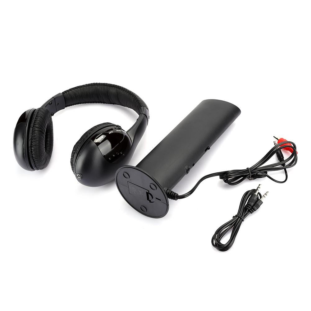 5 in 1 FM Wireless Headset Built in Microphone Earphone Headset with Charging Stand - Image 6
