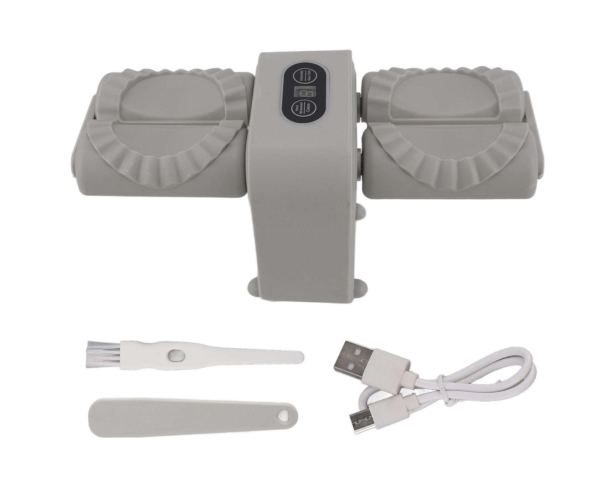 Double Head Automatic Dumpling Maker Mould Electric Dumpling Maker Machine Dumpling Wrapper Tool for Home Kitchen Restaurant Grey - Image 1