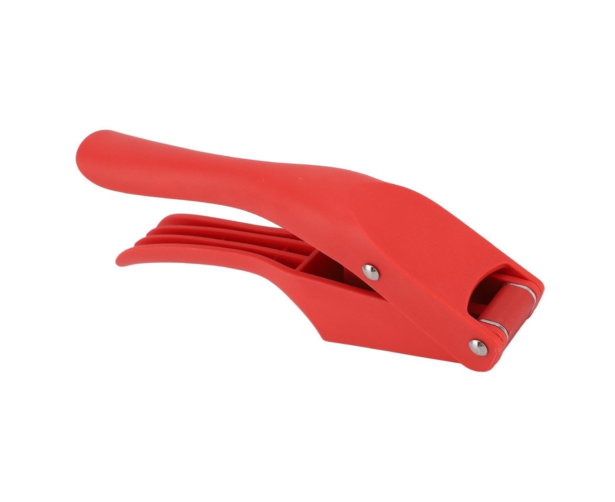 Garlic Press Multipurpose 2 in 1 Efficient Easy To Squeeze Ergonomic Handle Garlic Mincer Tool for Kitchen Red - Image 3