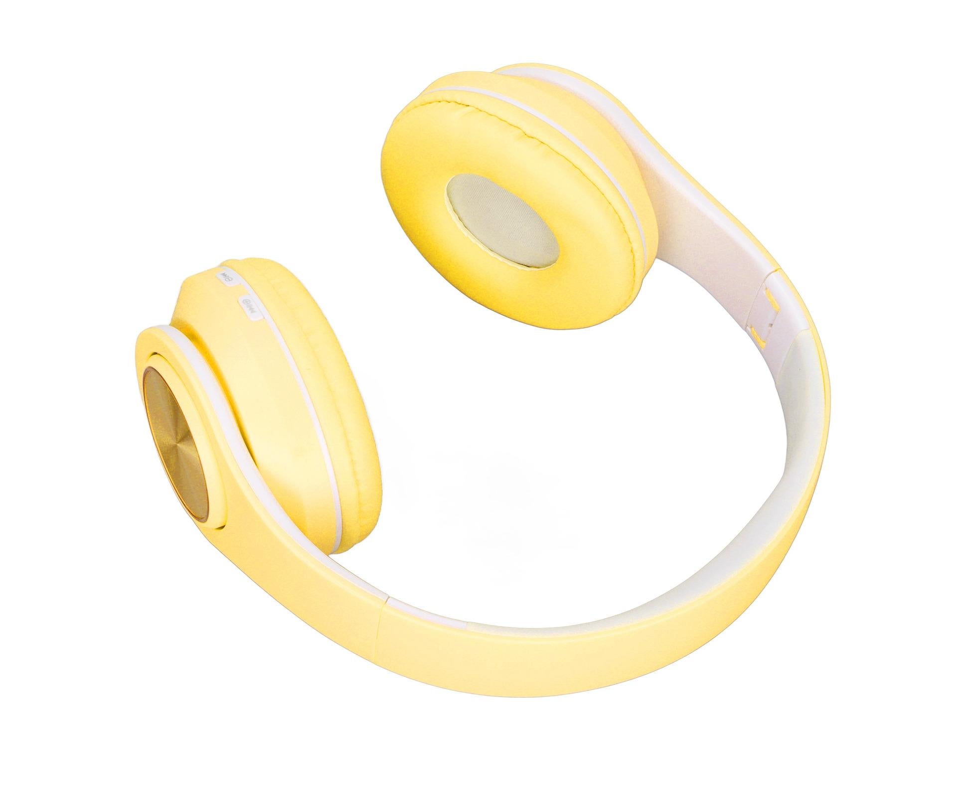 Bluetooth Headset Noise Reduction Foldable Over Ear Wireless Headphone with Colorful Light for Phone Laptop Yellow - Image 6