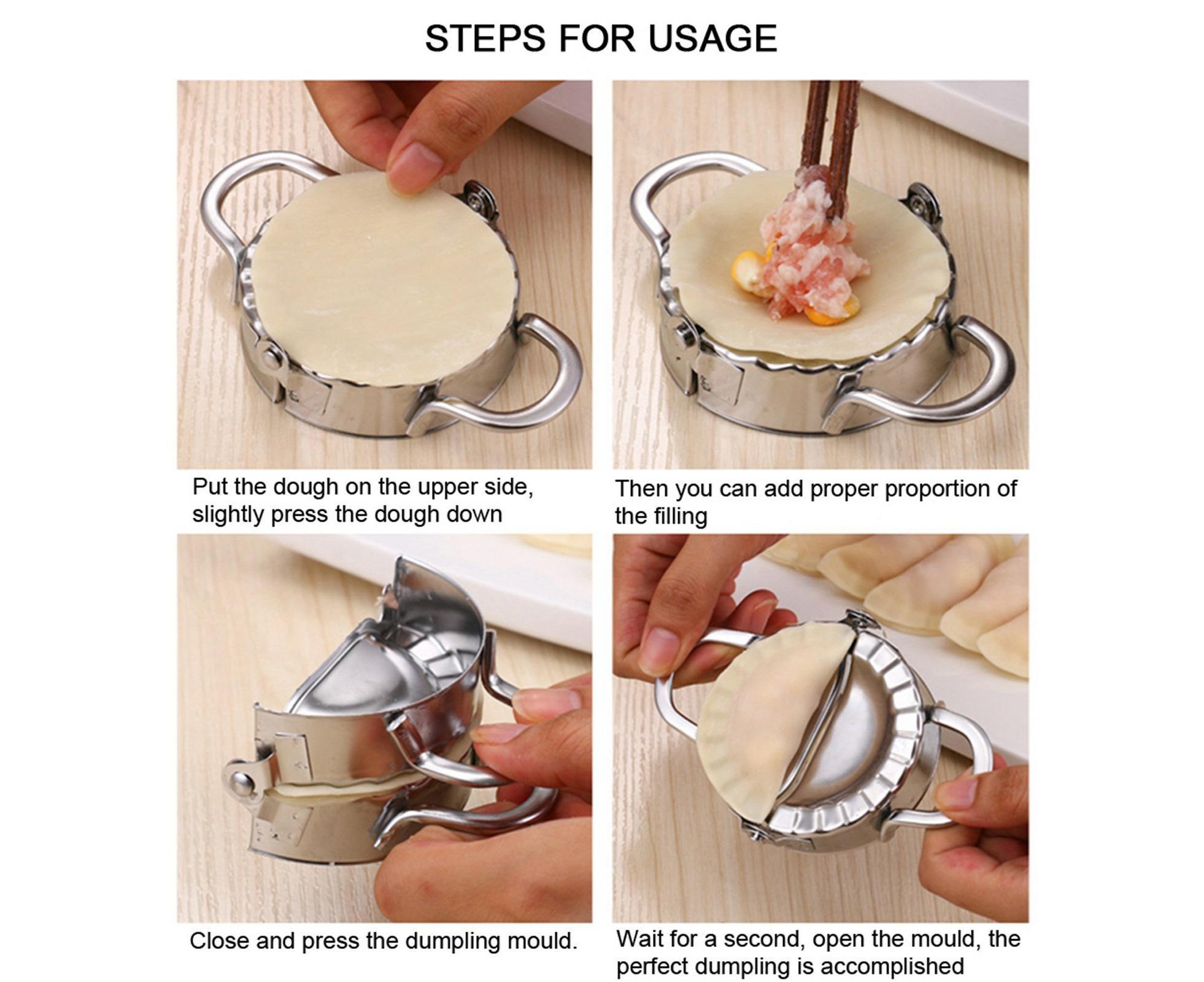 Kitchen Stainless Steel Dumpling Dough Mould Make Fruit Pie Press Pastry Tools(Large Size) - Image 4