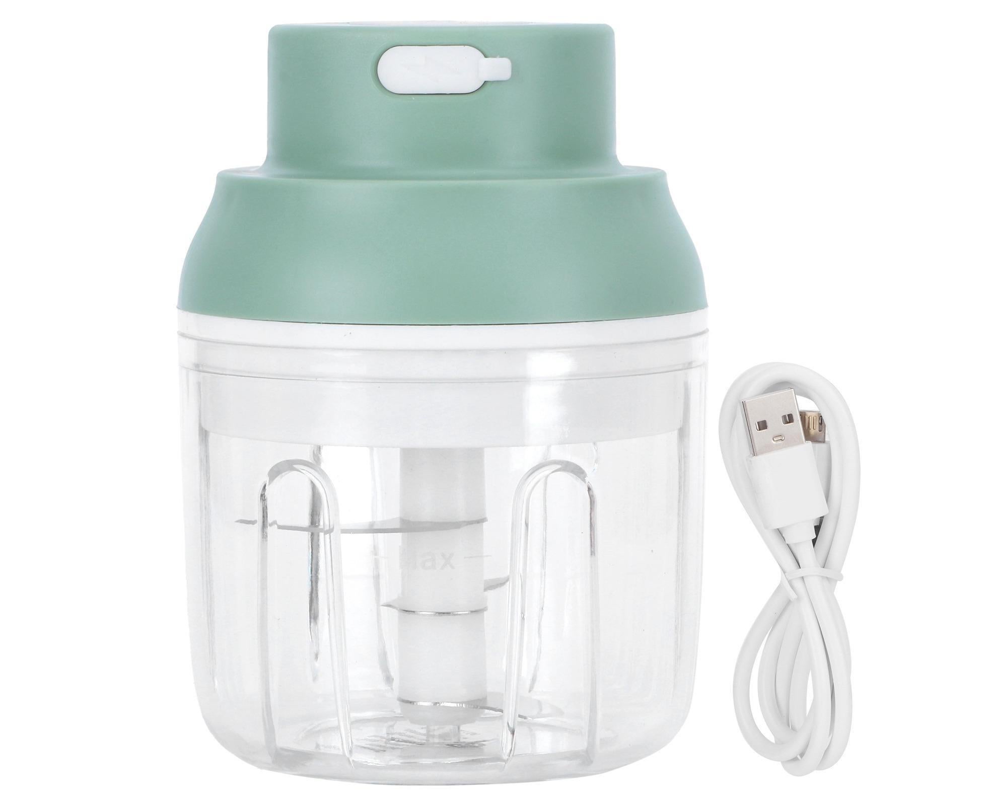 Mini Vegetable Cutter 250ml Electric Garlic Masher Crusher Grinder Kitchen AccessoryGreen - Image 1
