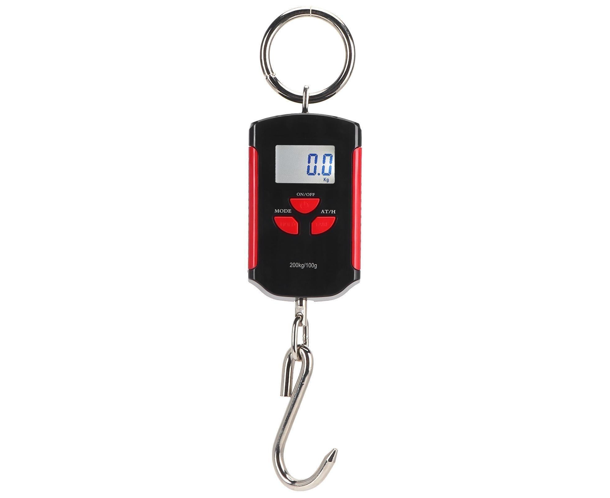 Portable Electronic Hanging Scale Digital LCD Backlit Display kg/lb/JIN 200KG W/HookRed Frame - Image 1